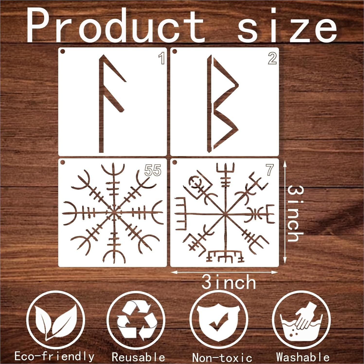 60 Plantillas de Runas para Pintar - YHSLMH - 7.62 cm