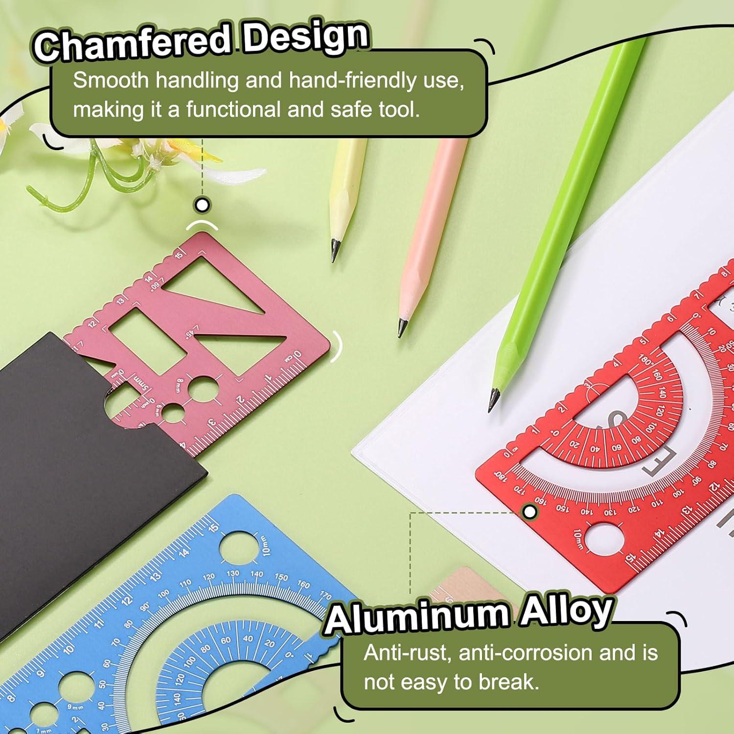 Regla Geométrica Multifuncional HARFINGTON 15cm Aluminio Negro