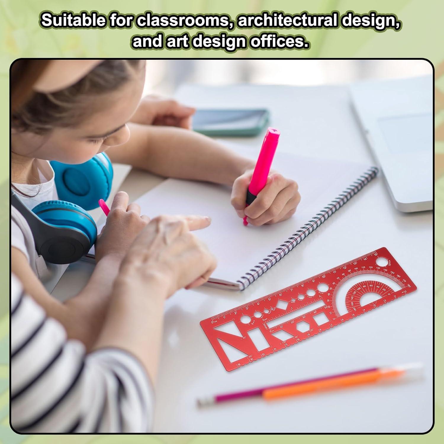 Regla Geométrica Multifuncional HARFINGTON 15cm Aluminio Negro