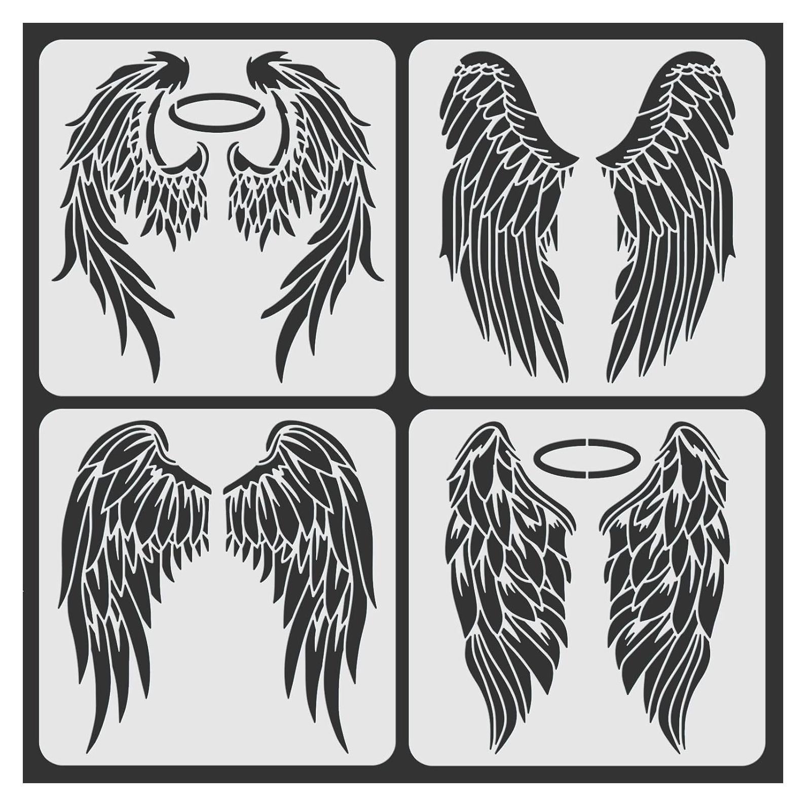 Plantillas de Alas de Ángel ORIGACH 4PCS 30x30 cm para Pintura