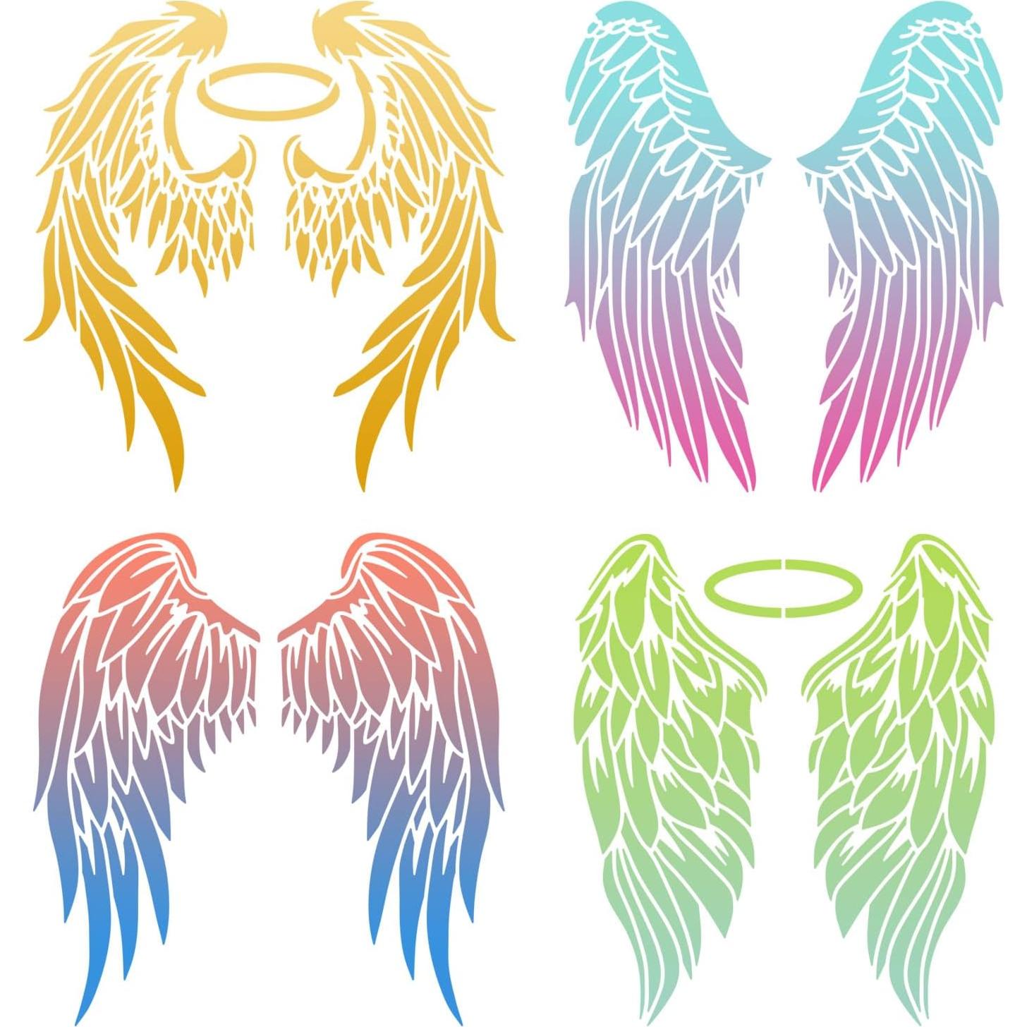 Plantillas de Alas de Ángel ORIGACH 4PCS 30x30 cm para Pintura
