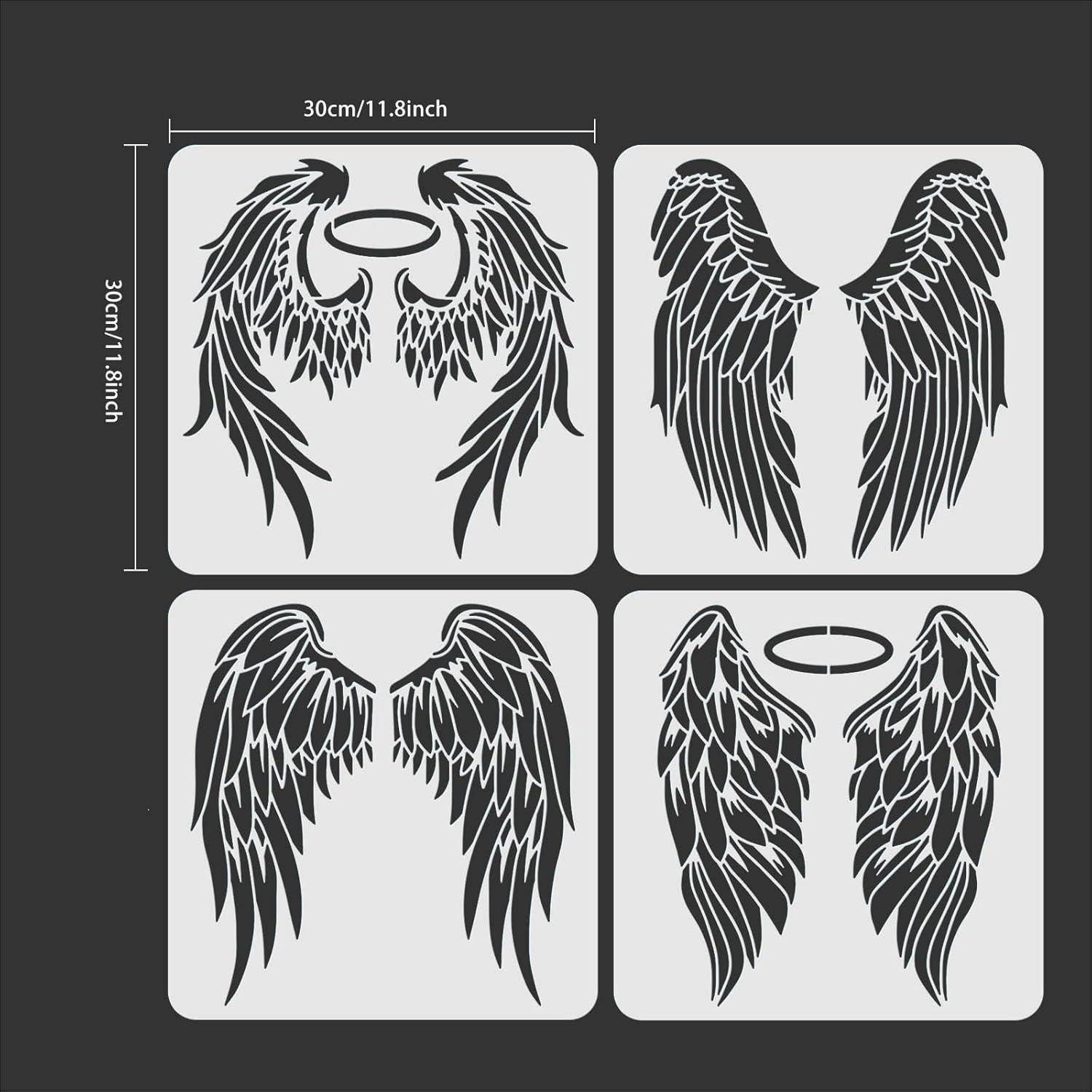 Plantillas de Alas de Ángel ORIGACH 4PCS 30x30 cm para Pintura