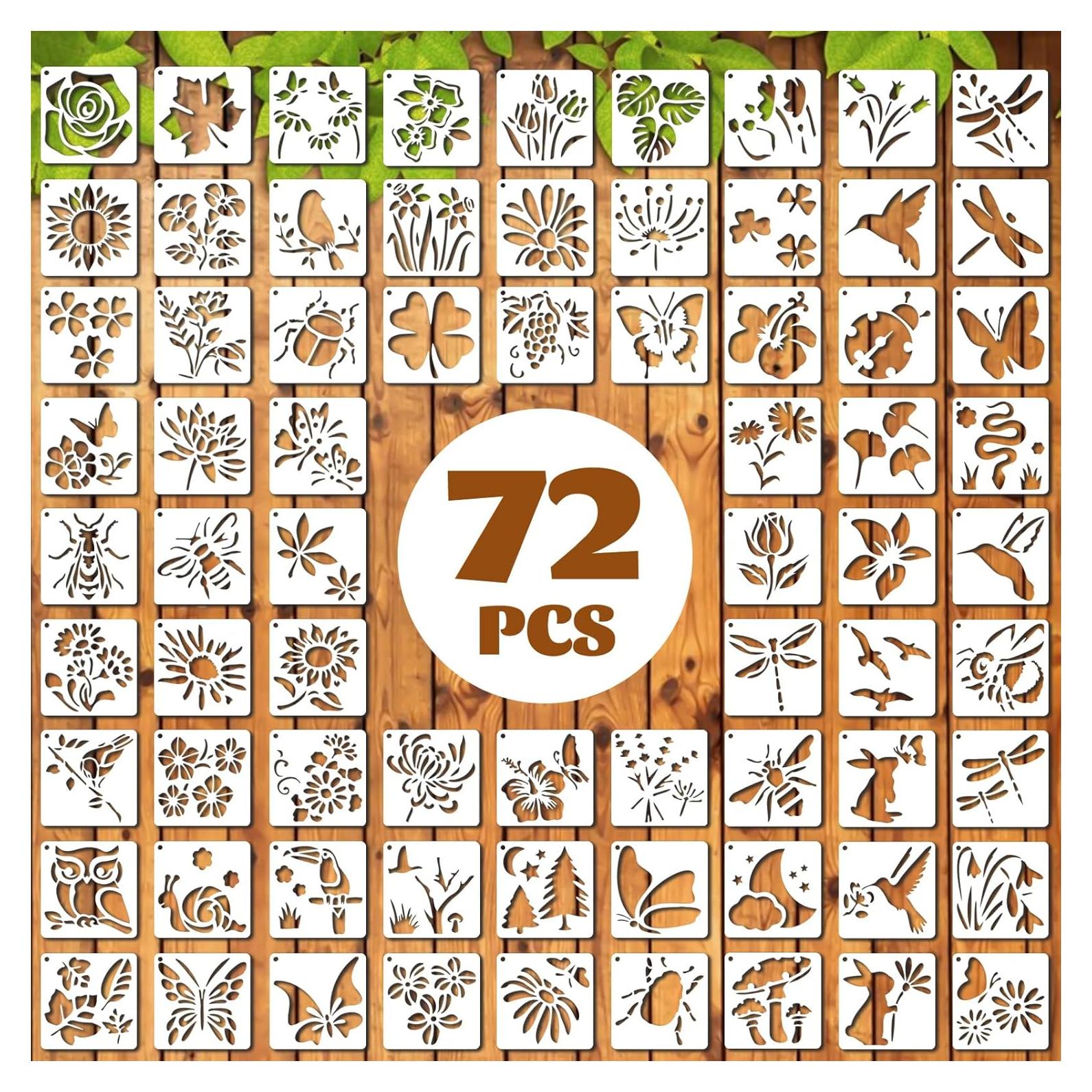 Kit Botánico y de Mariposas Yazhiji - 72 Plantillas Reutilizables