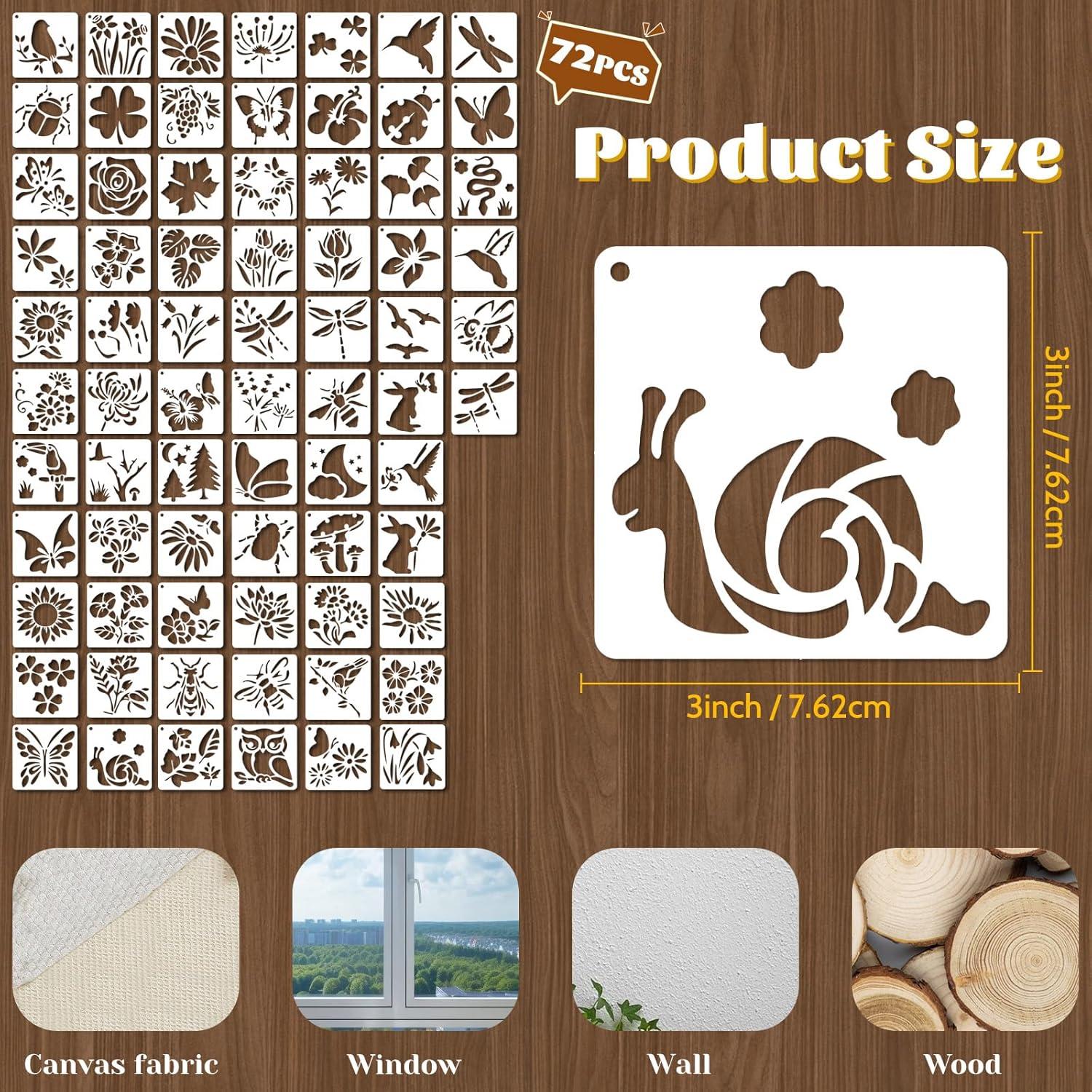 Kit Botánico y de Mariposas Yazhiji - 72 Plantillas Reutilizables