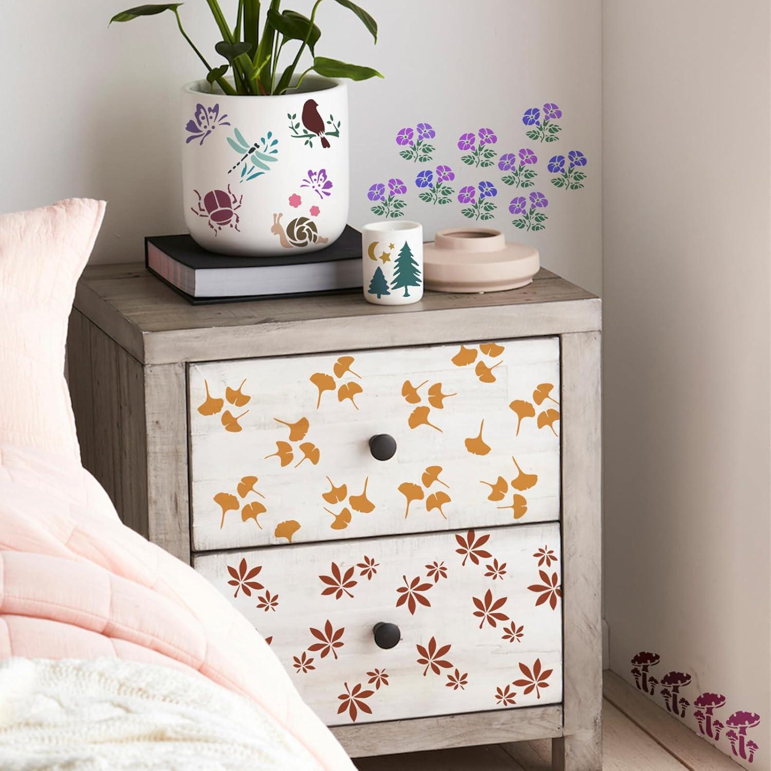 Kit Botánico y de Mariposas Yazhiji - 72 Plantillas Reutilizables