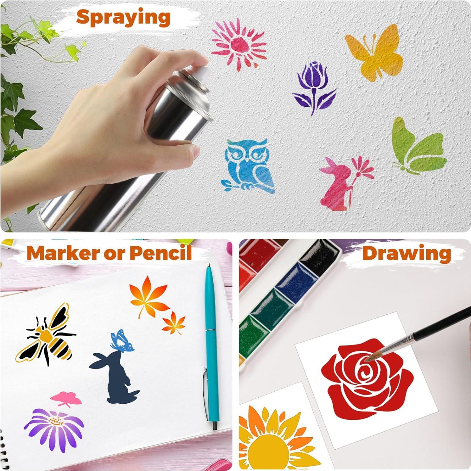 Kit Botánico y de Mariposas Yazhiji - 72 Plantillas Reutilizables