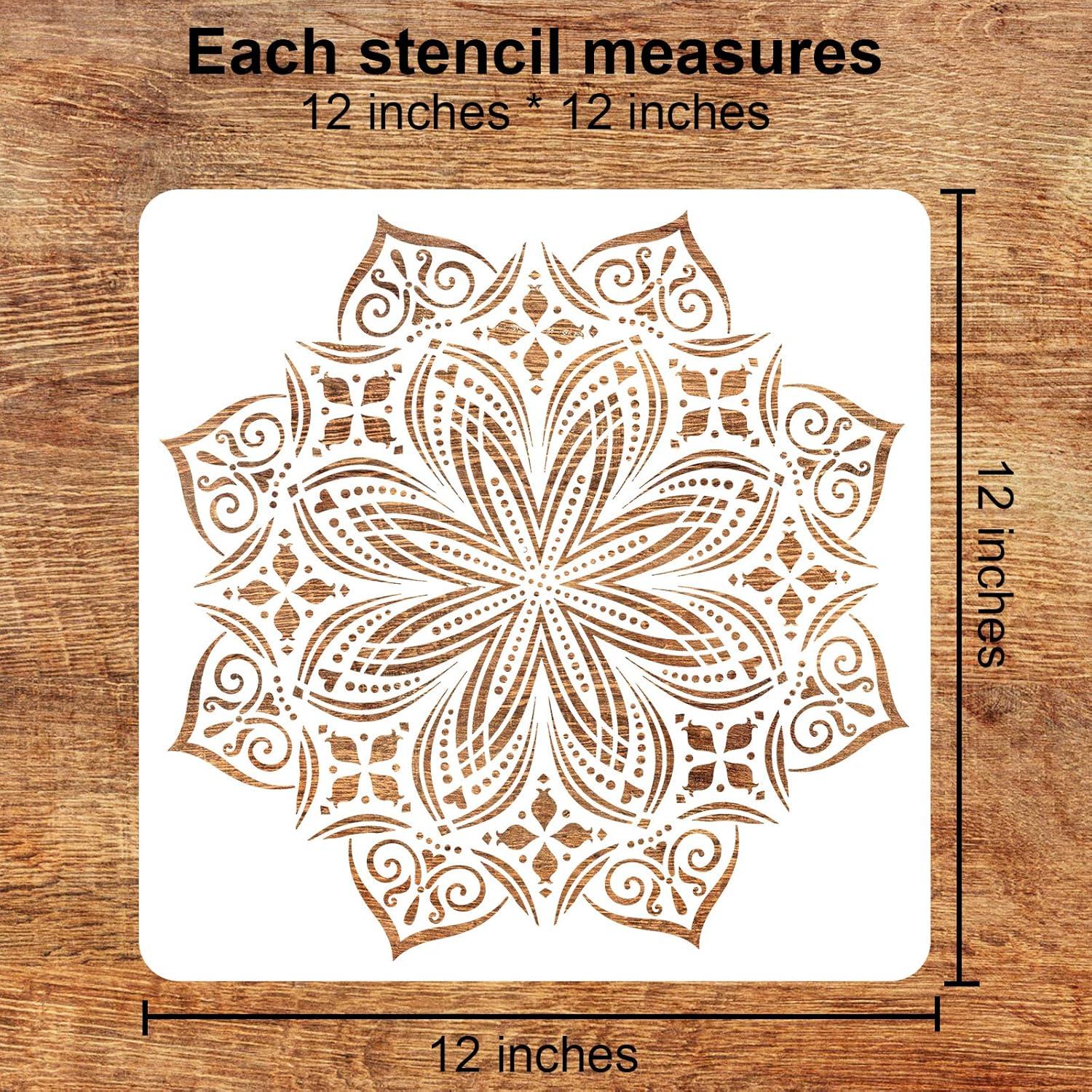 Set de 9 Plantillas de Mandala Reutilizables 30.48 cm para Pintar