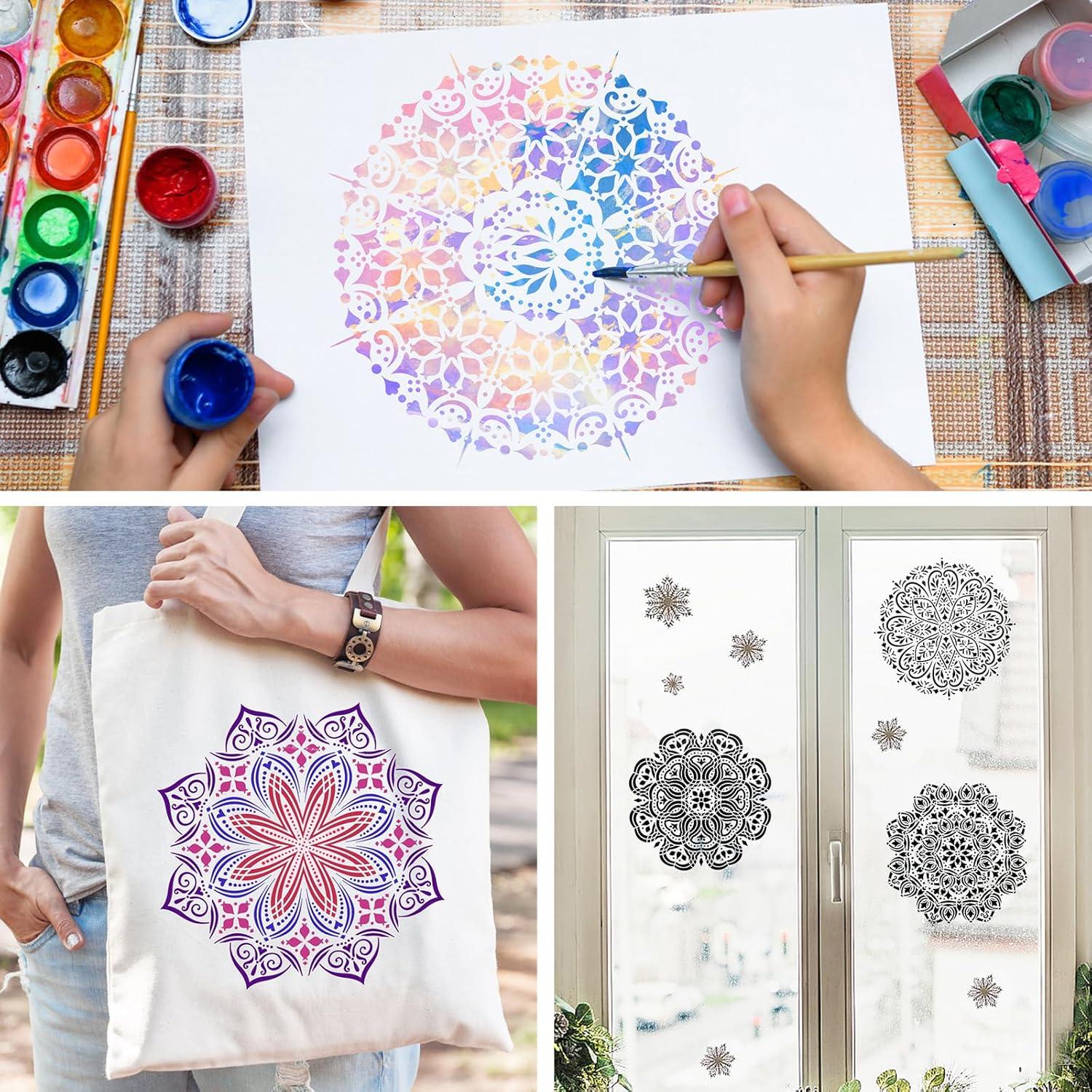 Set de 9 Plantillas de Mandala Reutilizables 30.48 cm para Pintar