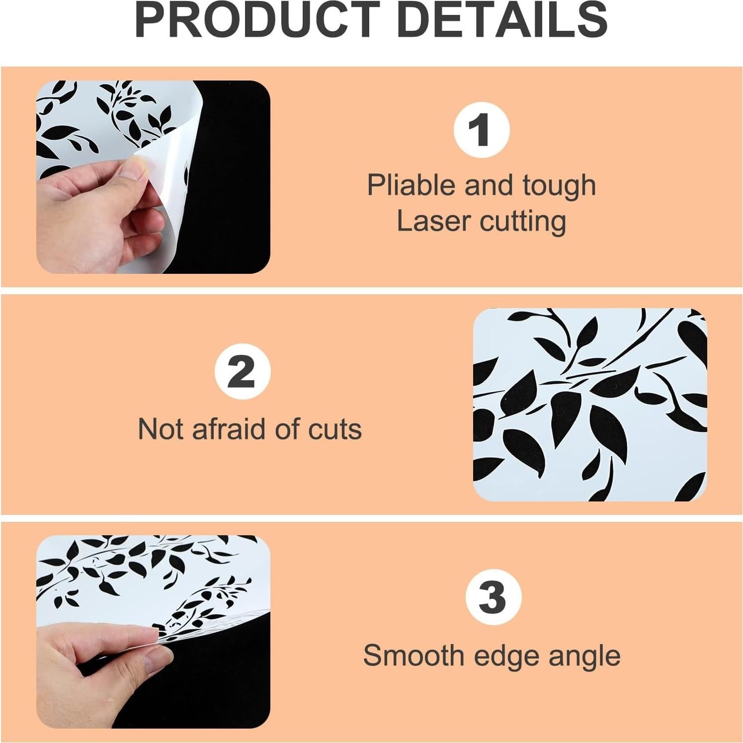 Plantilla de Enredadera A4 MOZEAT LENS para Pintura en Madera