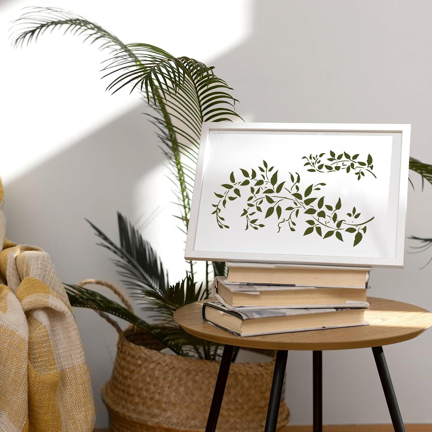 Plantilla de Enredadera A4 MOZEAT LENS para Pintura en Madera