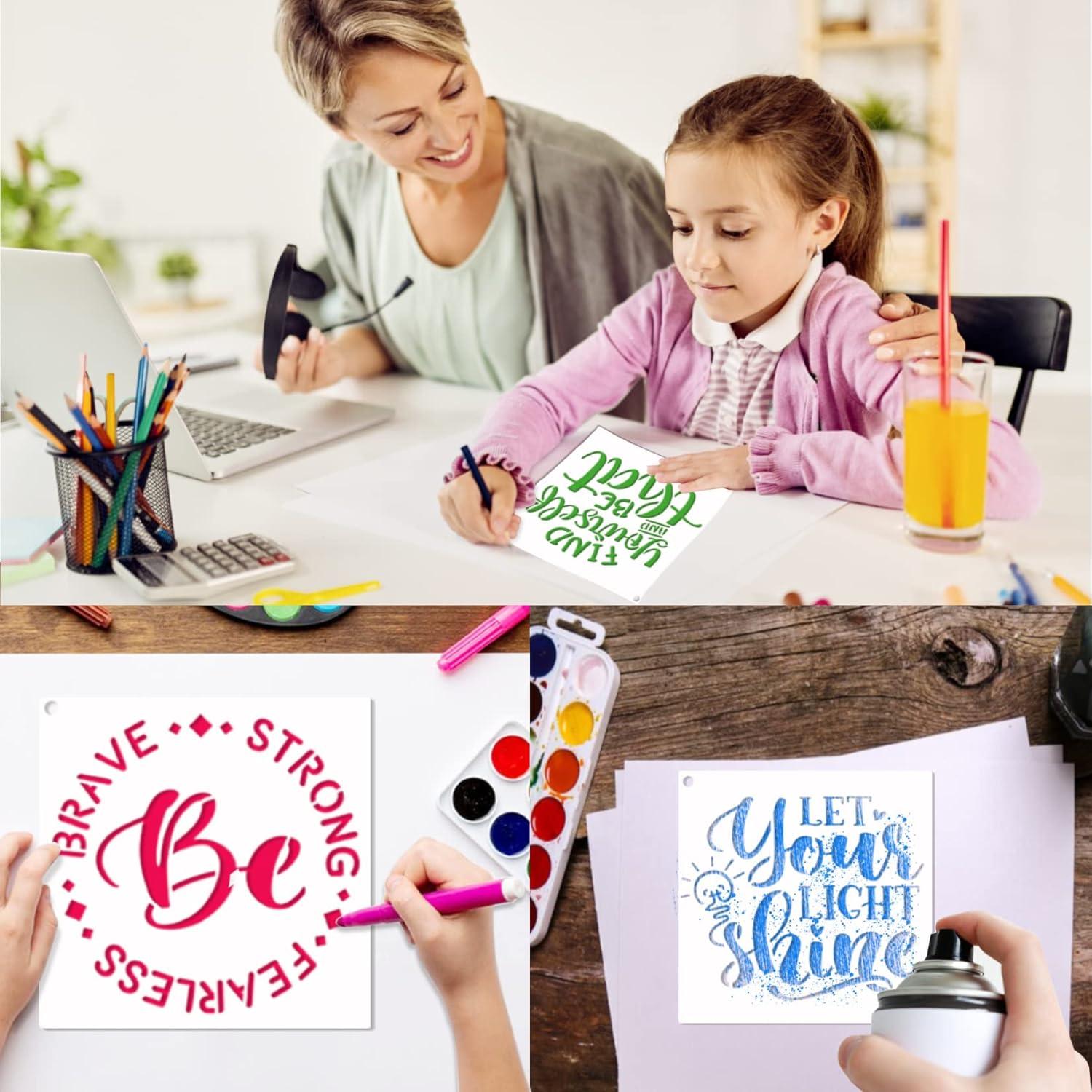 Plantillas Reutilizables de Pintura Pkqon - 20 Palabras 10cm