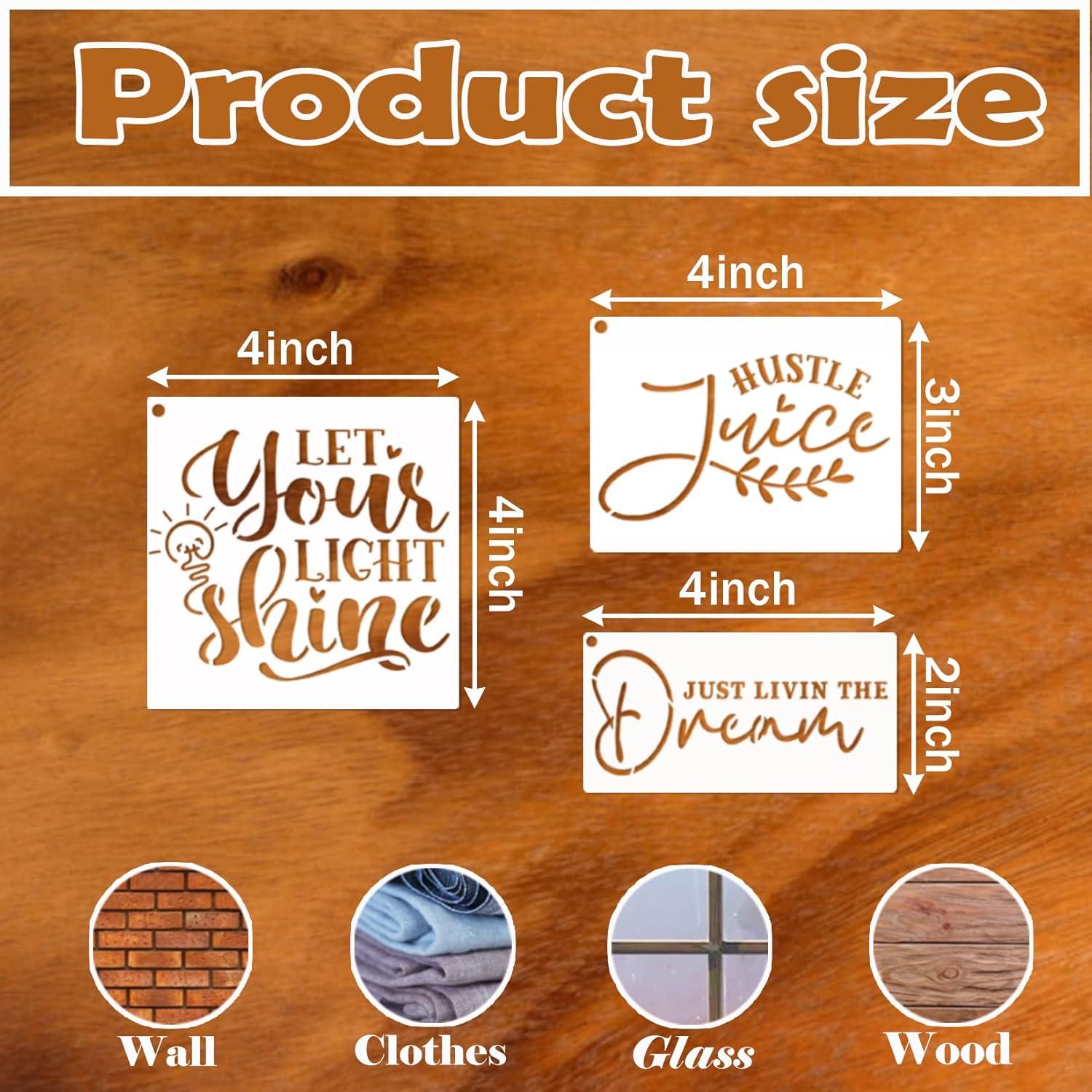 Plantillas Reutilizables de Pintura Pkqon - 20 Palabras 10cm