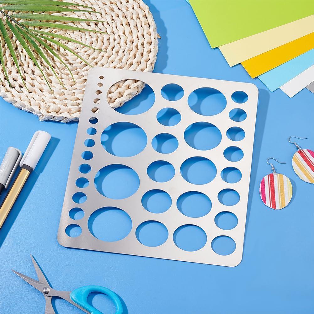 Plantilla Redonda de Acero Inoxidable 304 PH PandaHall 20.4x18.5cm