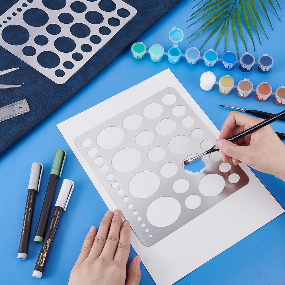 Plantilla Redonda de Acero Inoxidable 304 PH PandaHall 20.4x18.5cm