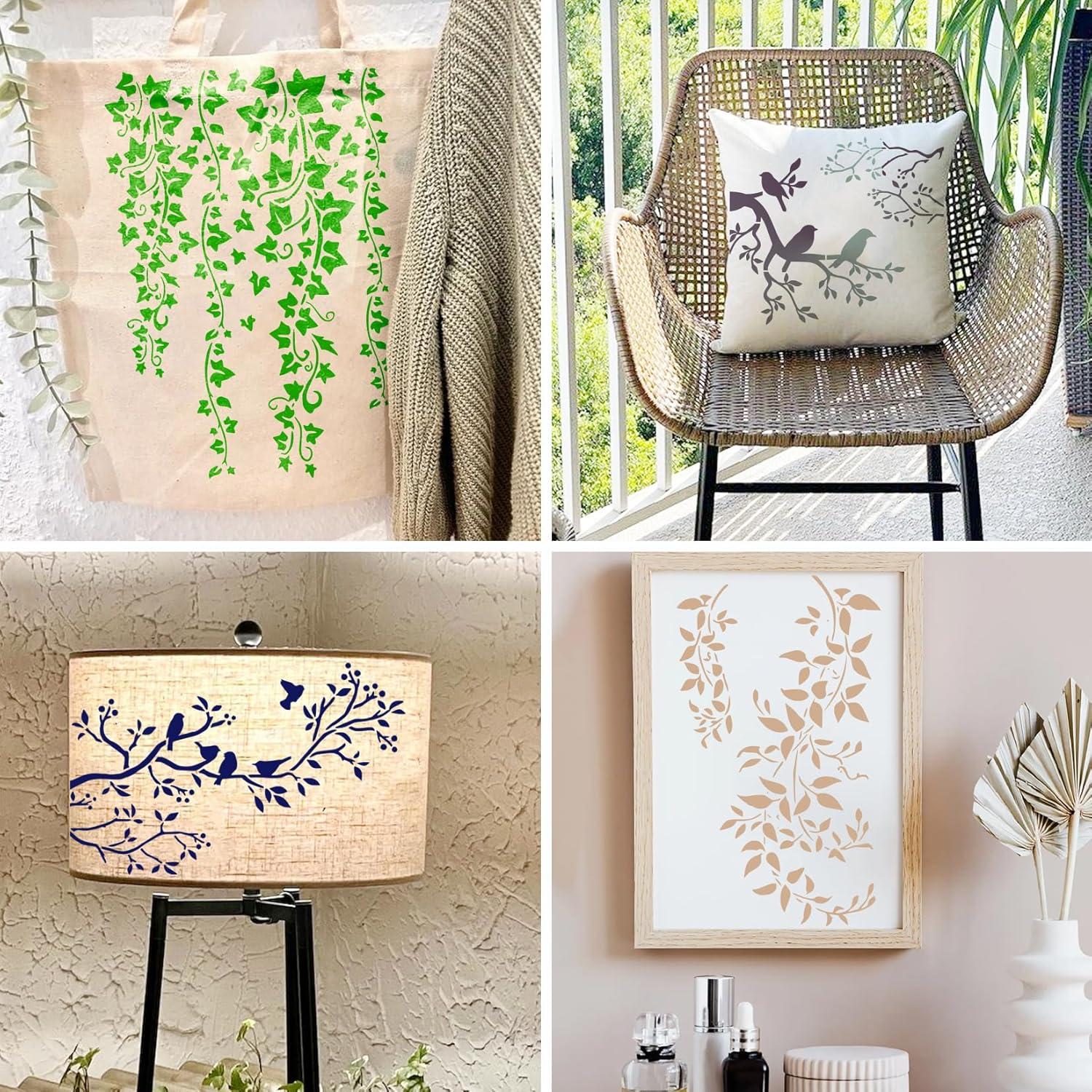 Plantillas de Pintura Yhliua para Hojas de Árbol - 6 Piezas Reutilizables