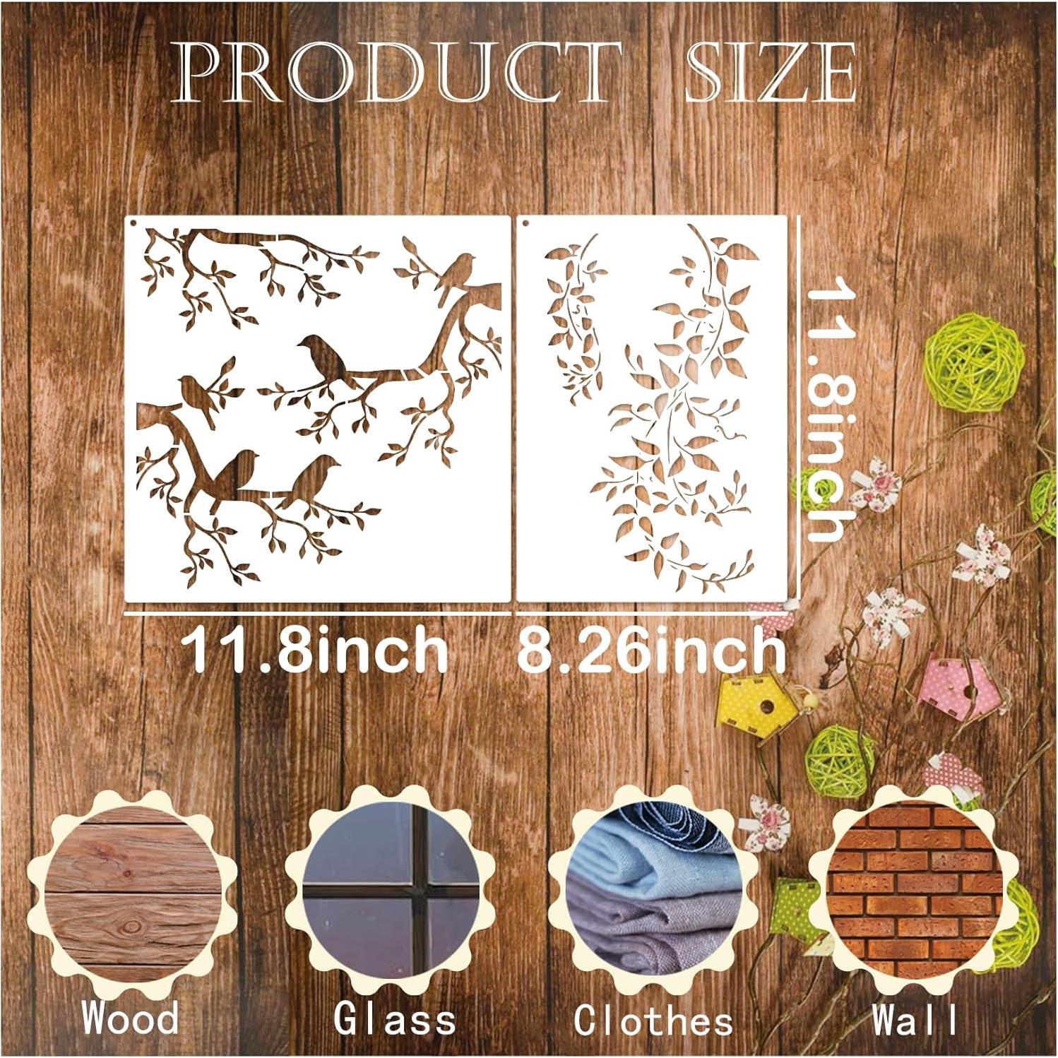 Plantillas de Pintura Yhliua para Hojas de Árbol - 6 Piezas Reutilizables