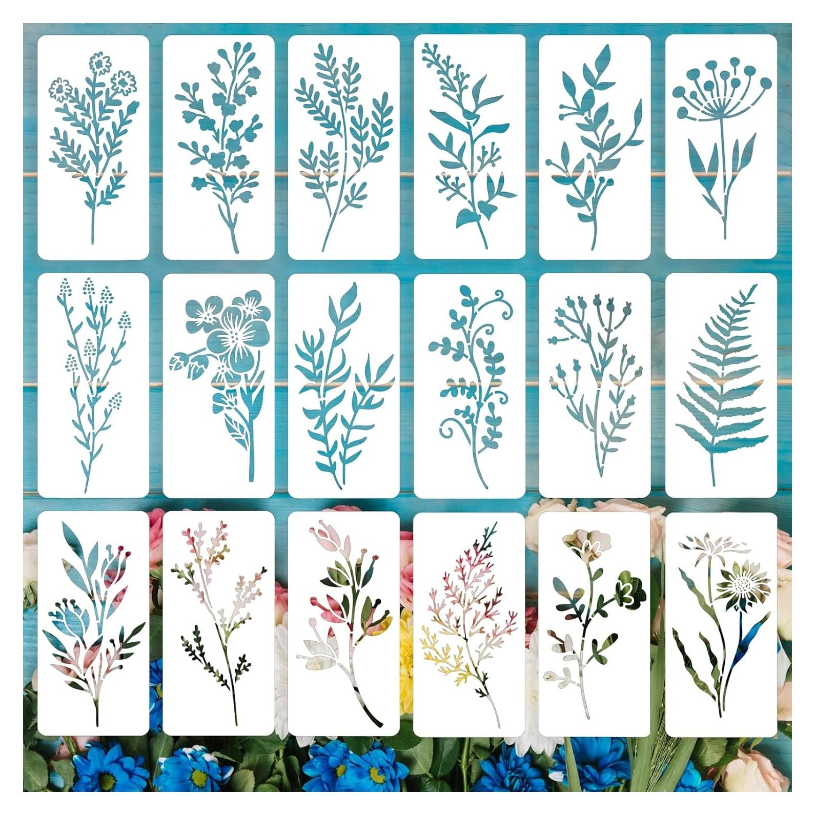 Plantillas Botánicas Reutilizables Felixcraft 18PCS 15.24x7.62cm