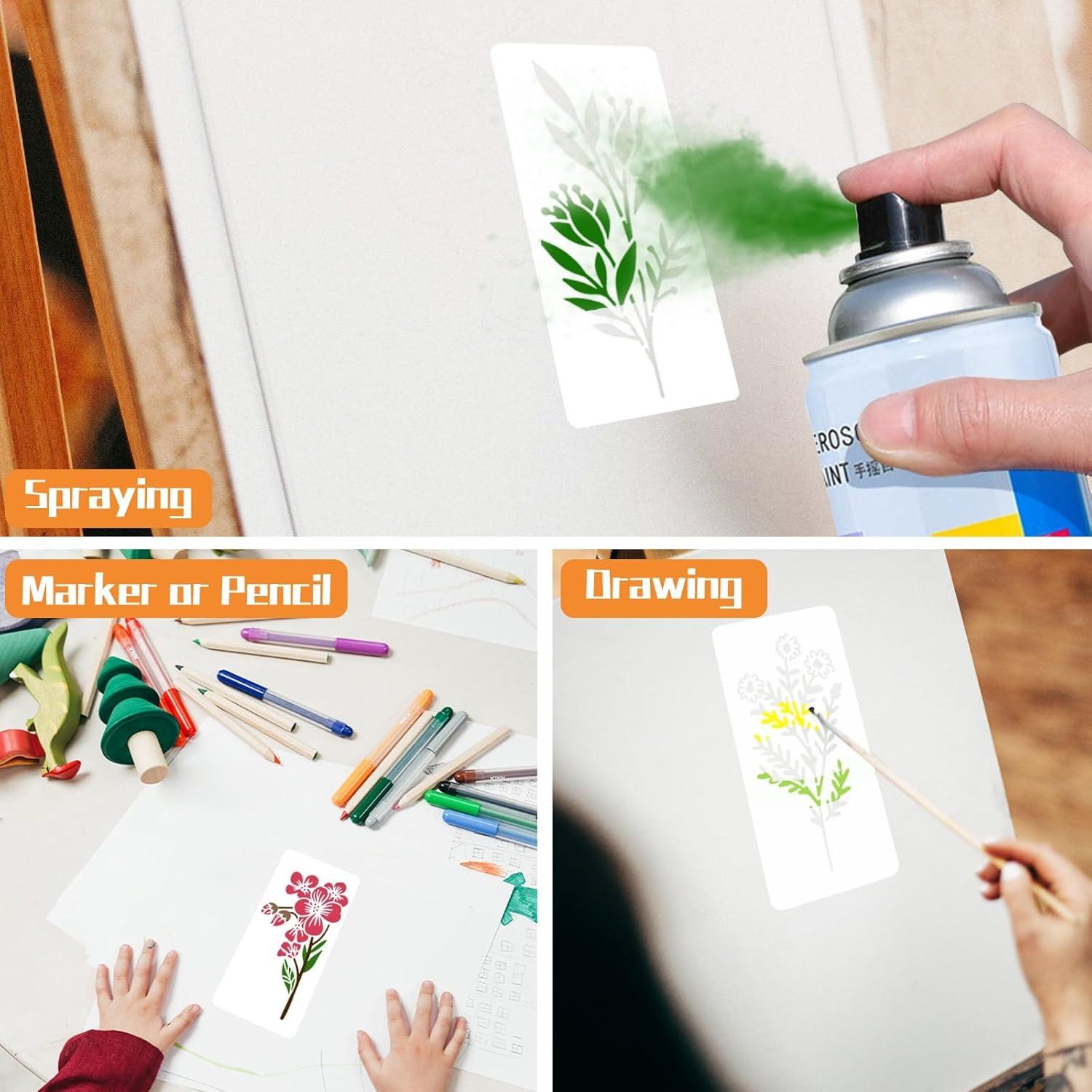 Plantillas Botánicas Reutilizables Felixcraft 18PCS 15.24x7.62cm