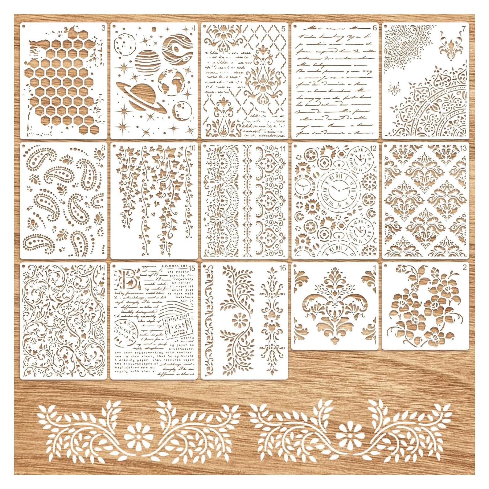 Plantillas Cubistas MYJMN para Manualidades 14 Piezas 20x15 cm