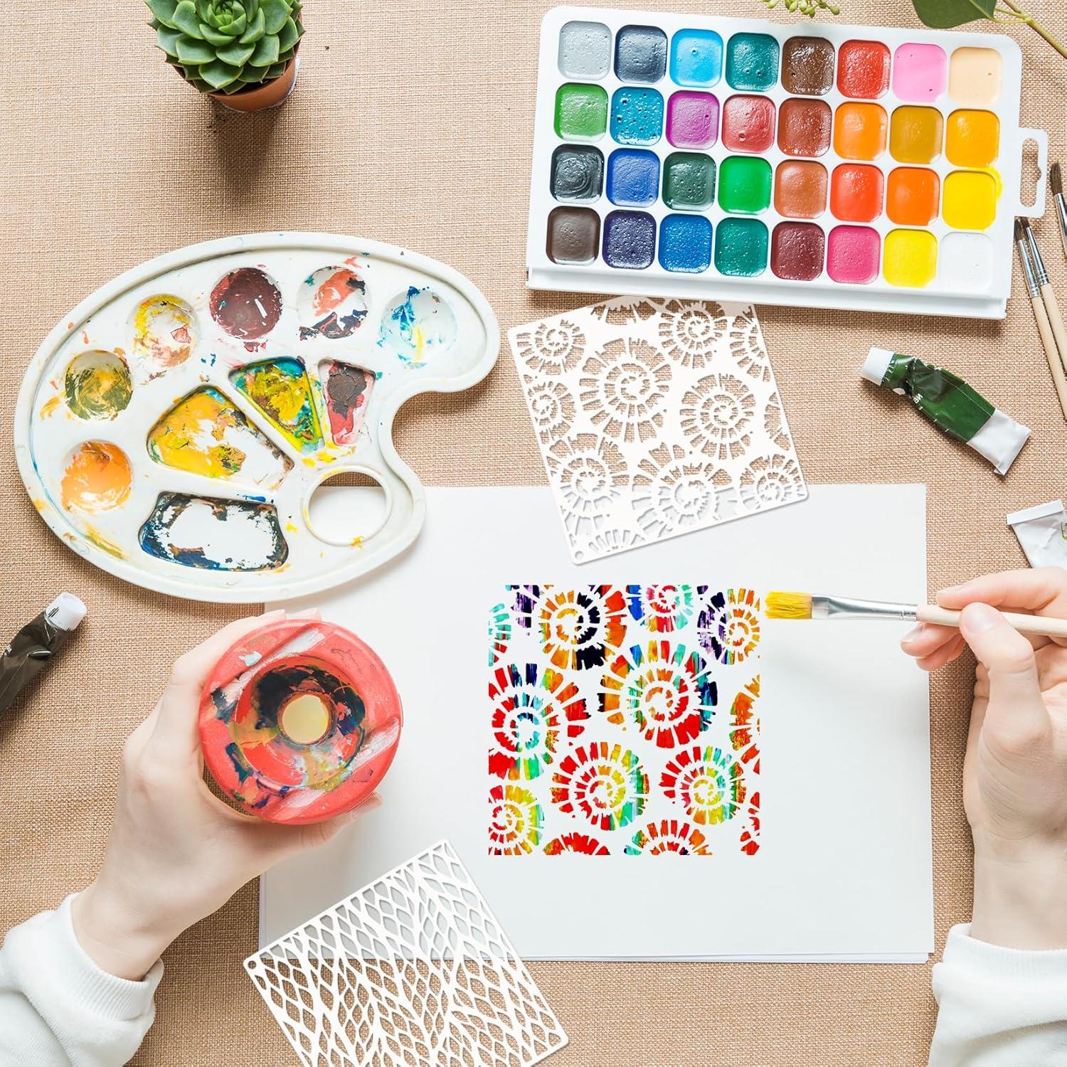 Plantillas Cubistas Reutilizables Yanroom 16pcs 15.24x15.24cm