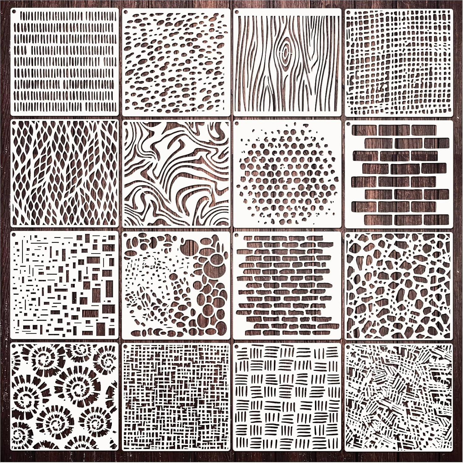 Plantillas Cubistas Reutilizables Yanroom 16pcs 15.24x15.24cm