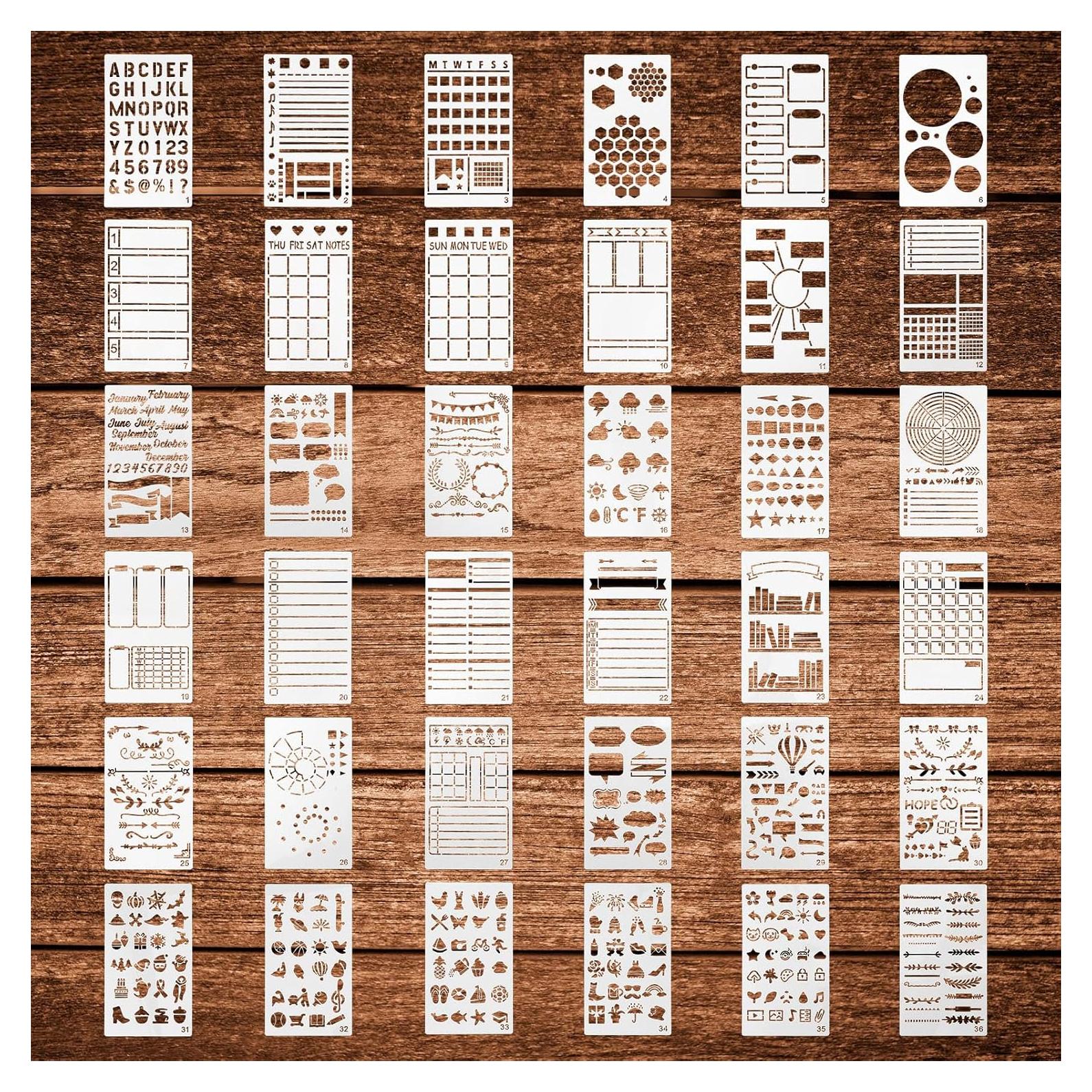 36 Plantillas para Diario Prasacco 10x18 cm Reutilizables