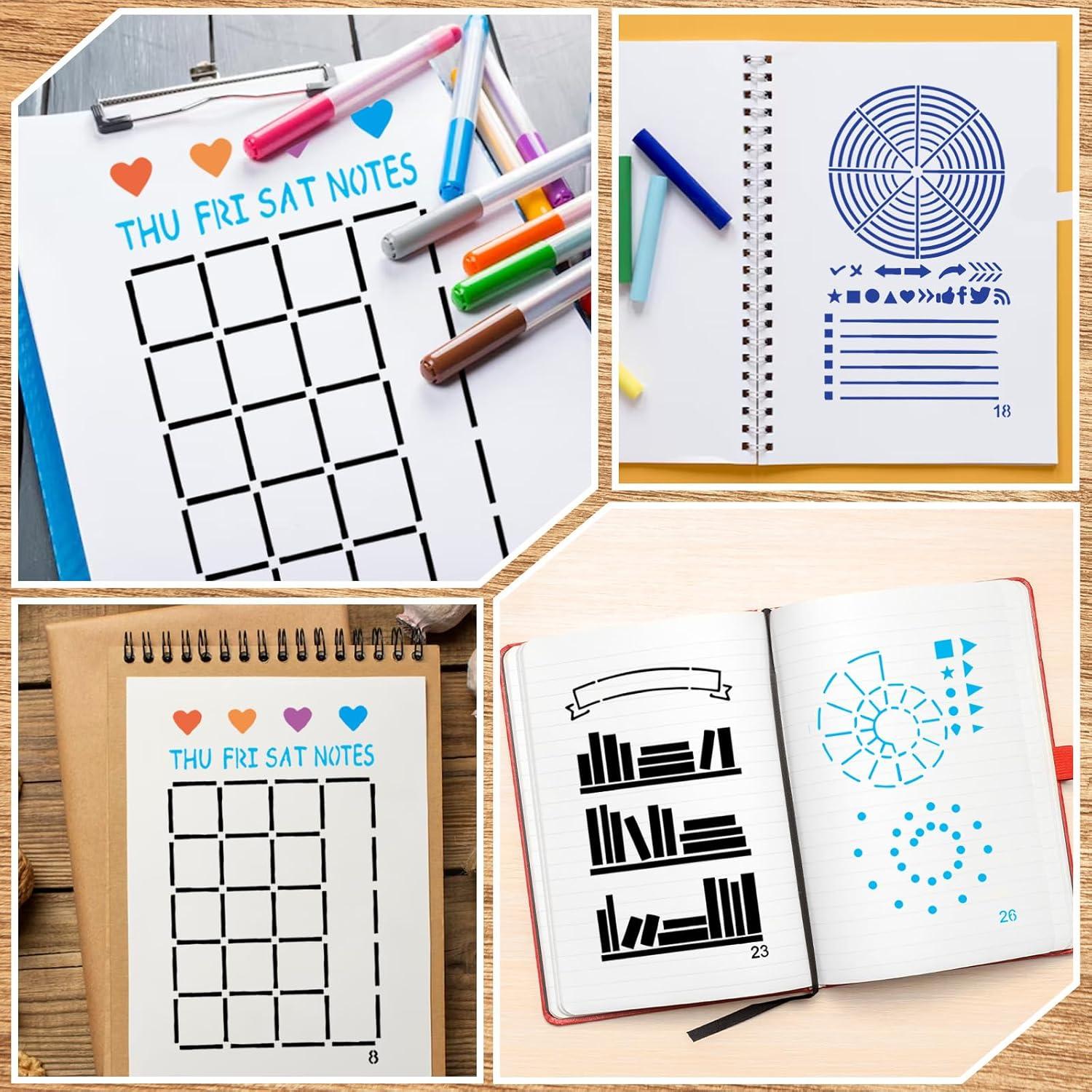 36 Plantillas para Diario Prasacco 10x18 cm Reutilizables