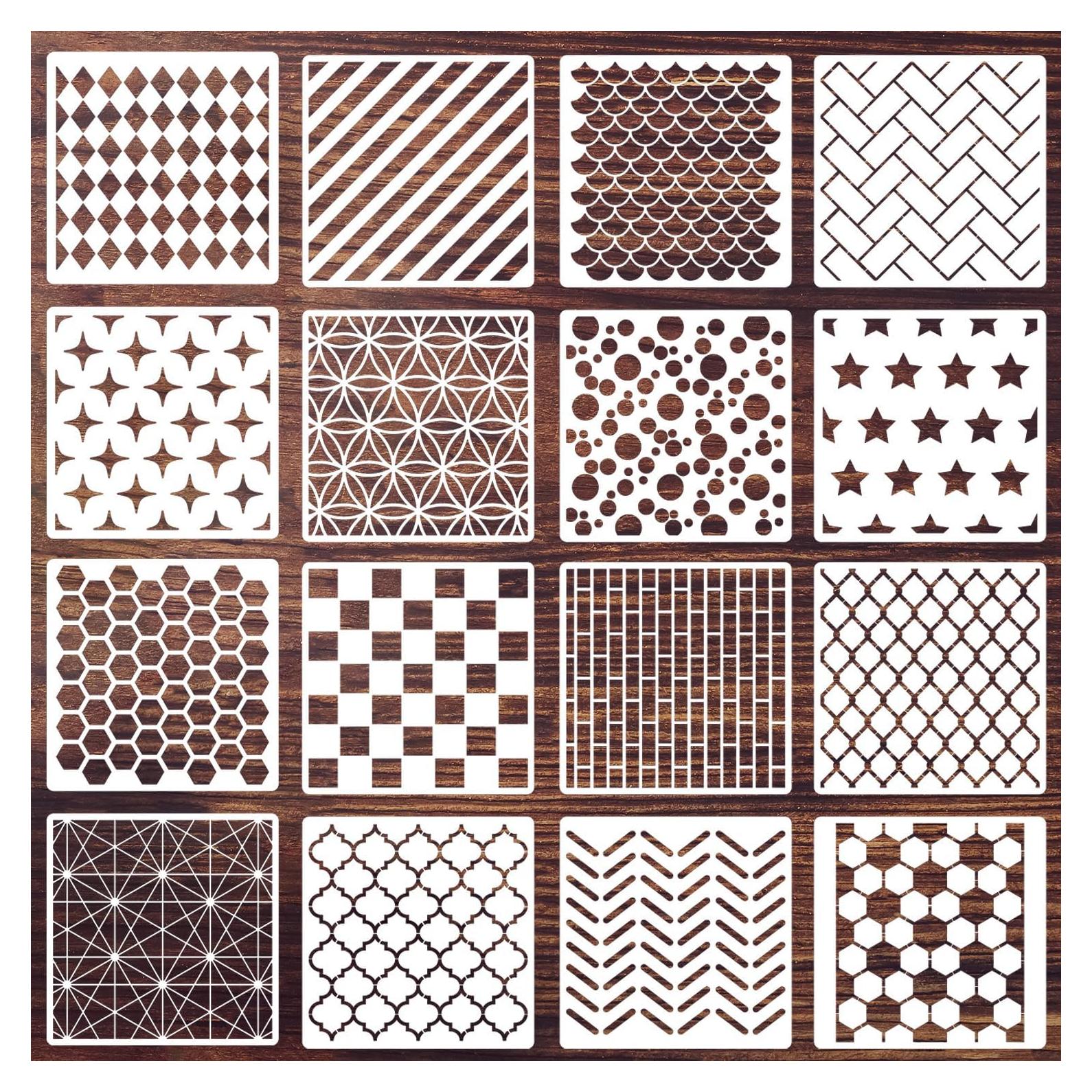 Plantillas Geométricas Reutilizables SUNVERSE 16 Piezas 15.24cm