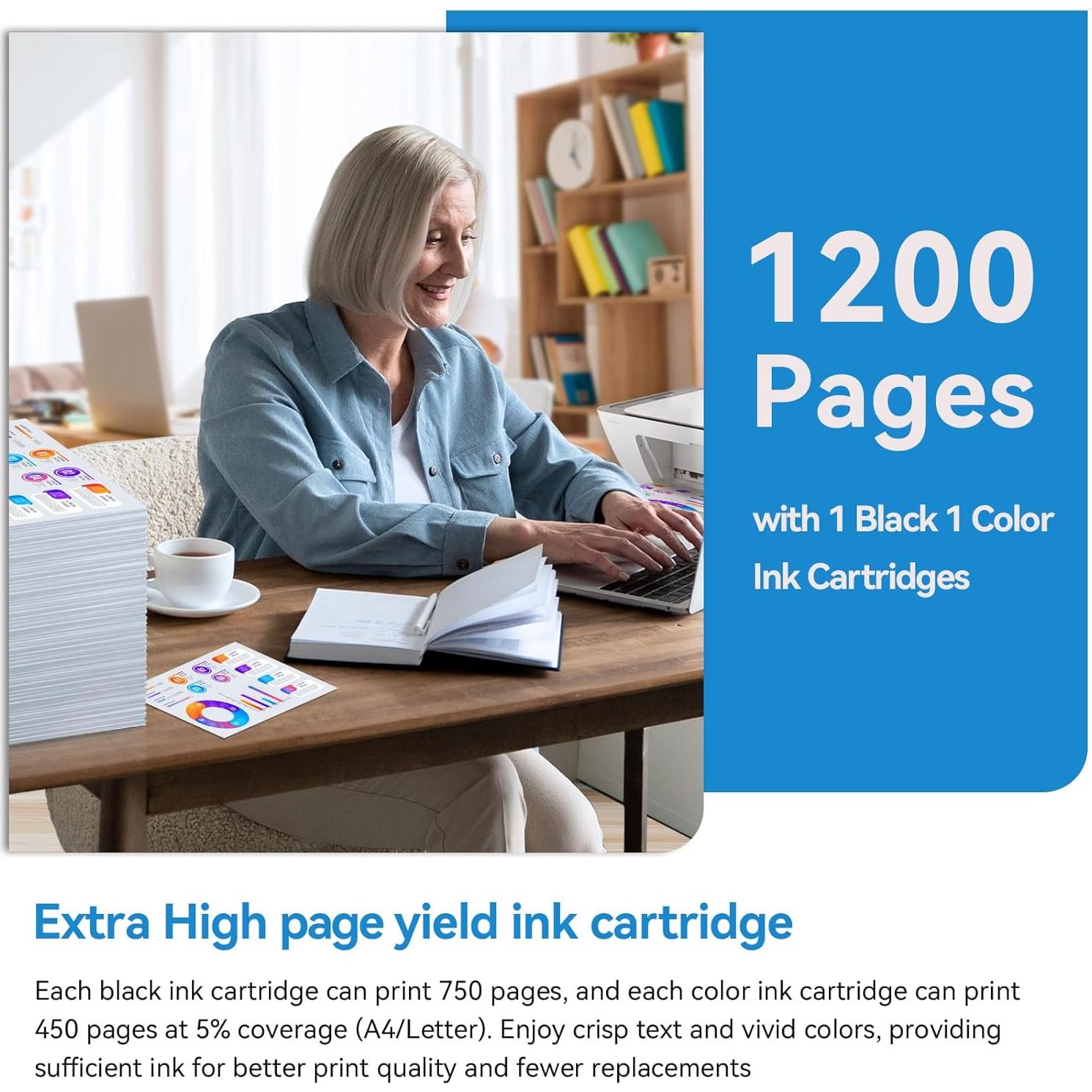 Cartuchos de tinta 63XL InkPlore compatibles para HP Envy y OfficeJet