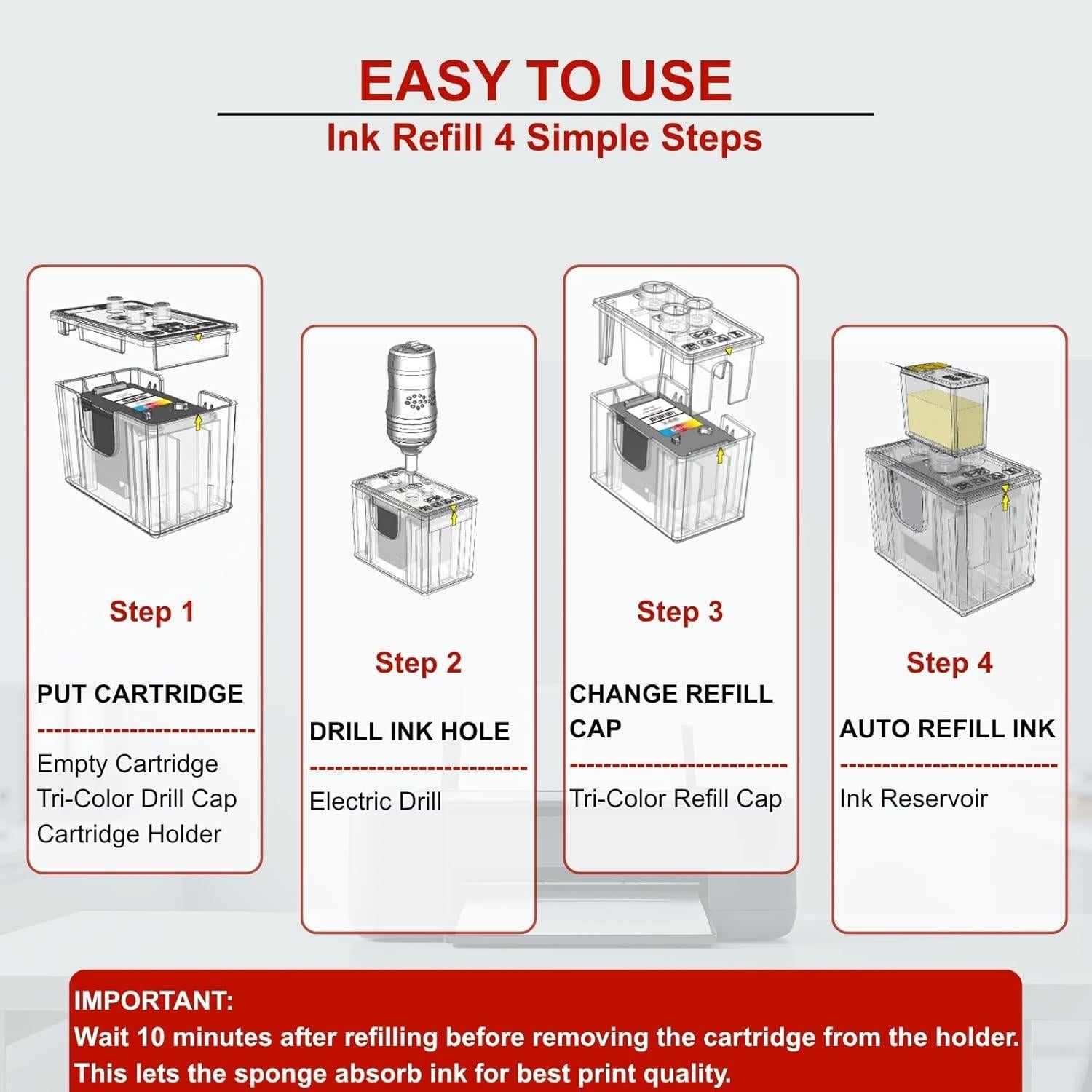 Kit de Recarga de Tinta 243XL 244XL VLOVEINK 9 Paquetes