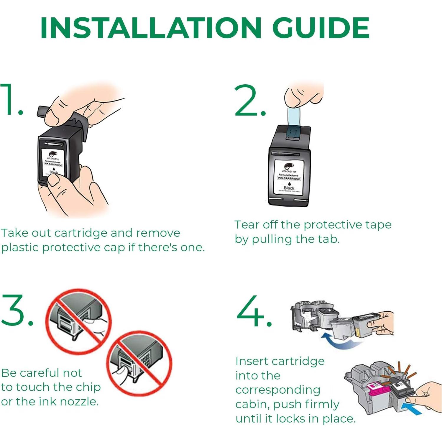 Cartuchos de Tinta Remanufacturados COLORETTO 210XL 211XL Negro y Color