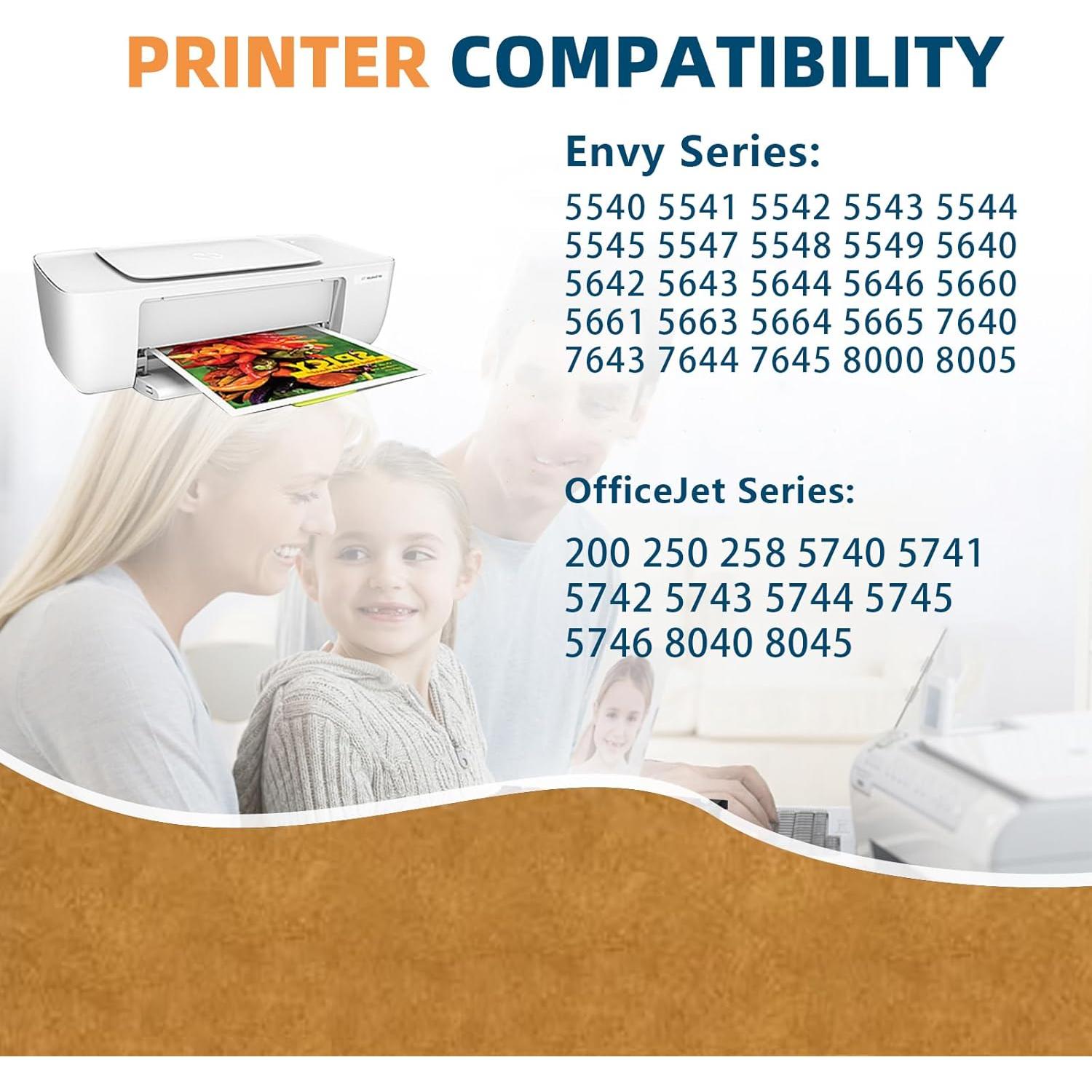 Cartucho de tinta negra 62XL PFKink para HP Envy y OfficeJet (2 unidades)