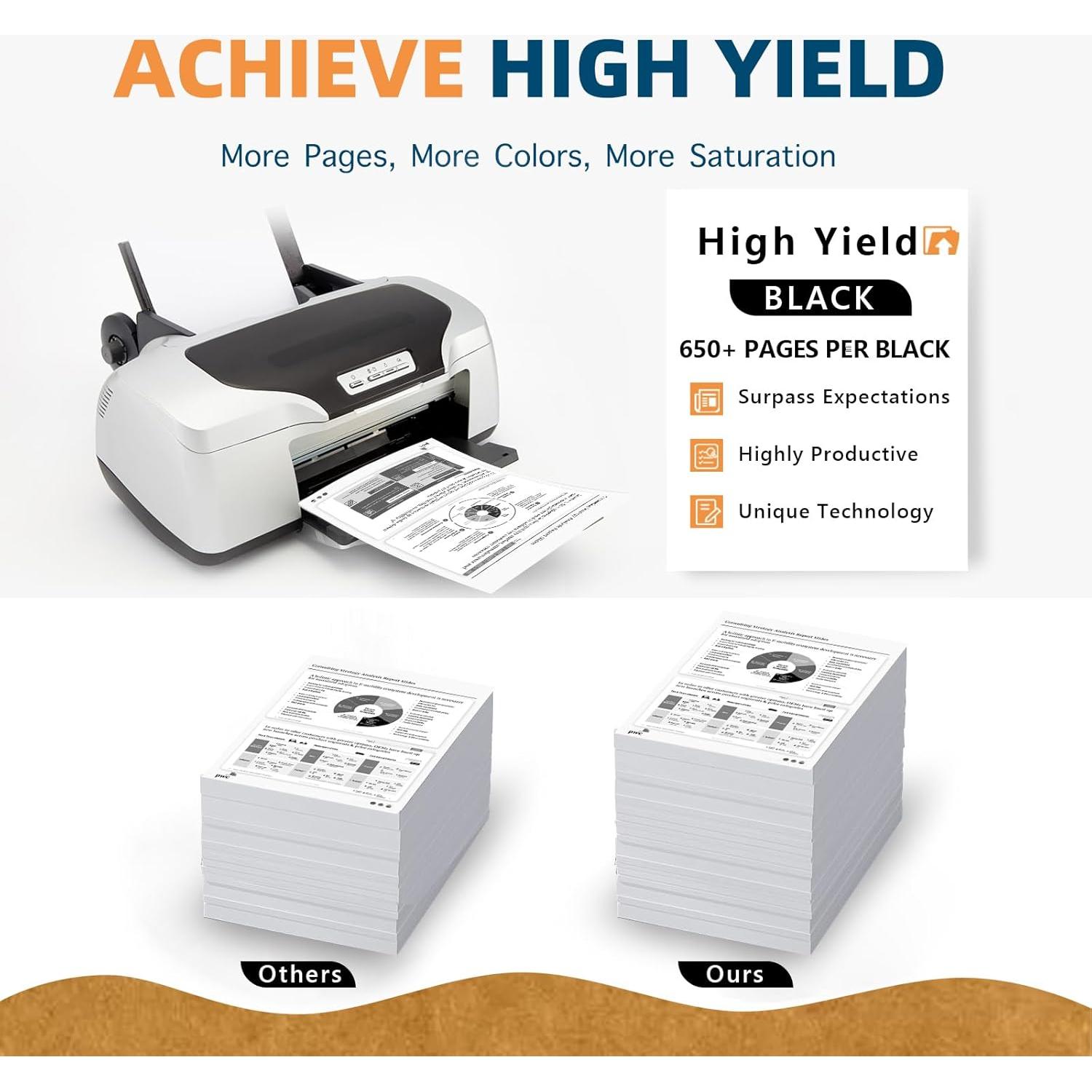 Cartucho de tinta negra 62XL PFKink para HP Envy y OfficeJet (2 unidades)