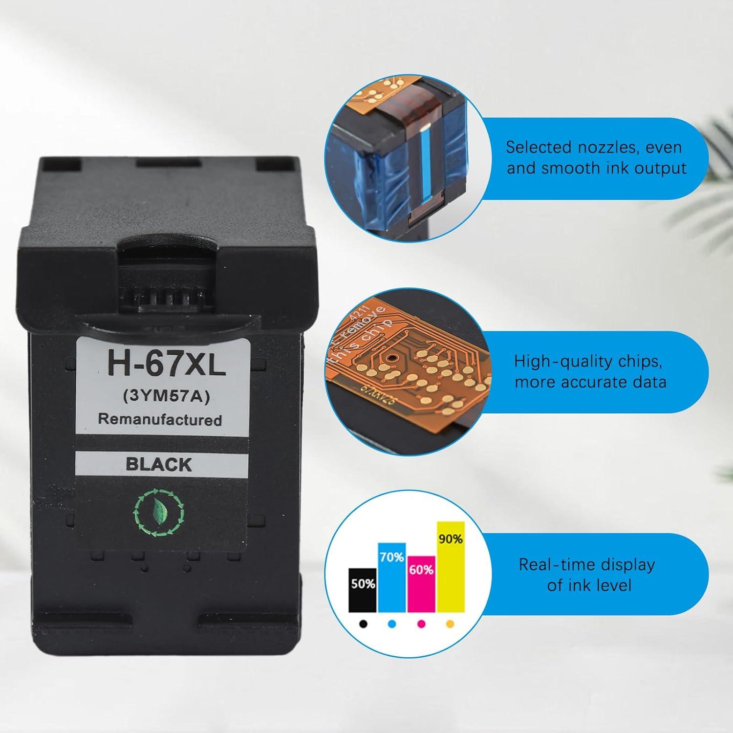 Cartucho de Tinta Negra 67XL Hothorse - Paquete de 2, 18ml