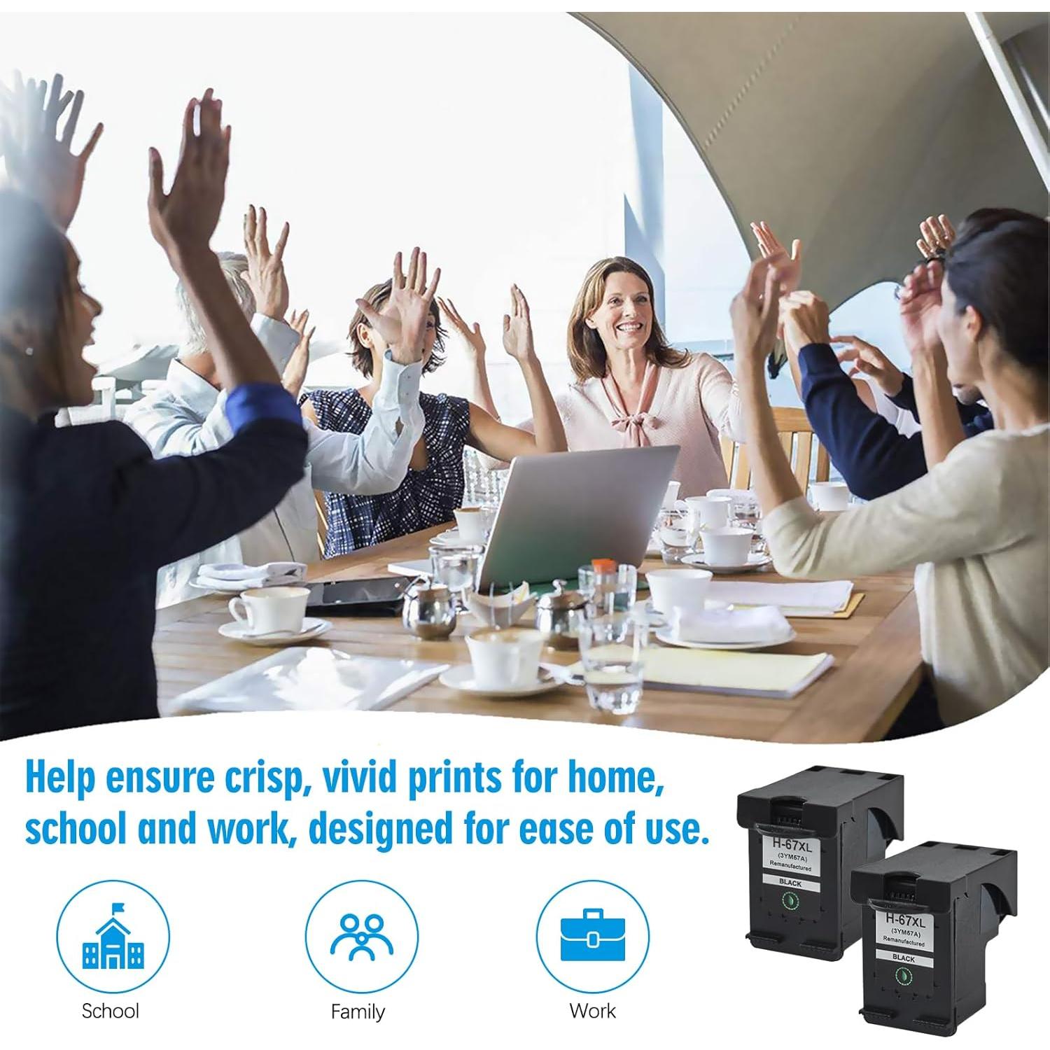 Cartucho de Tinta Negra 67XL Hothorse - Paquete de 2, 18ml