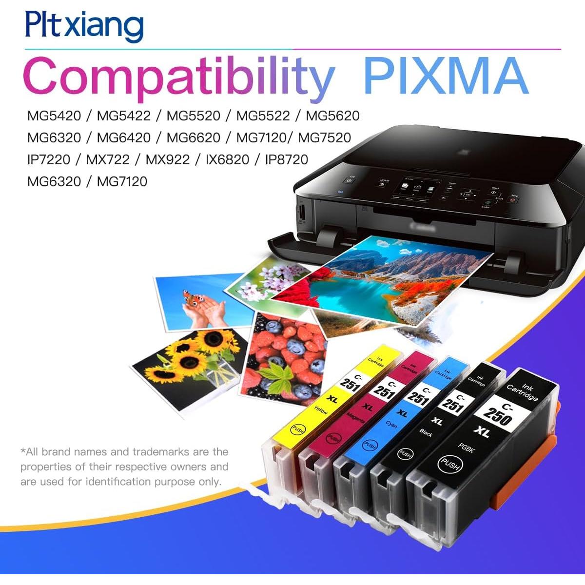 Cartuchos de tinta compatibles Pltxiang 250XL 251XL para Canon