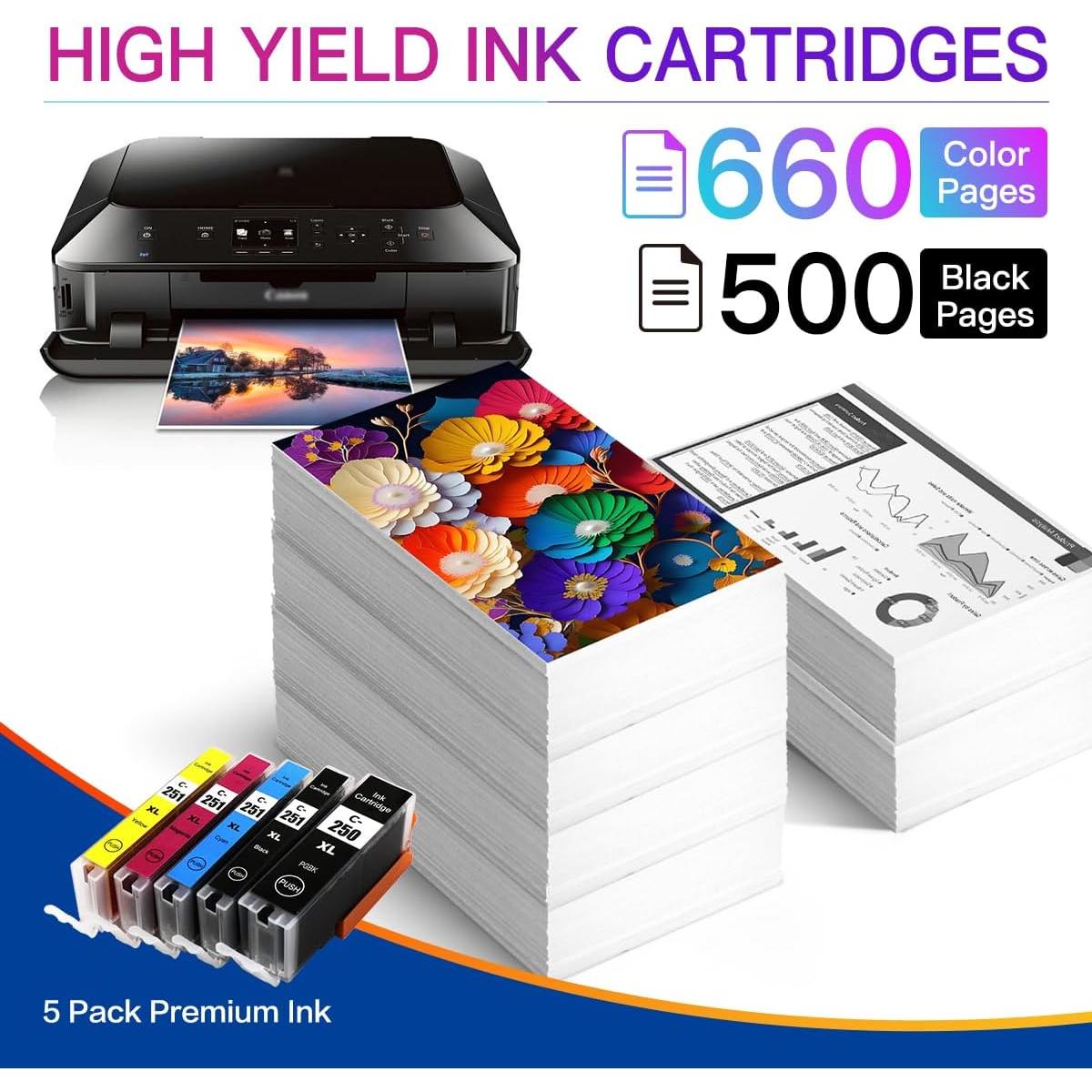 Cartuchos de tinta compatibles Pltxiang 250XL 251XL para Canon