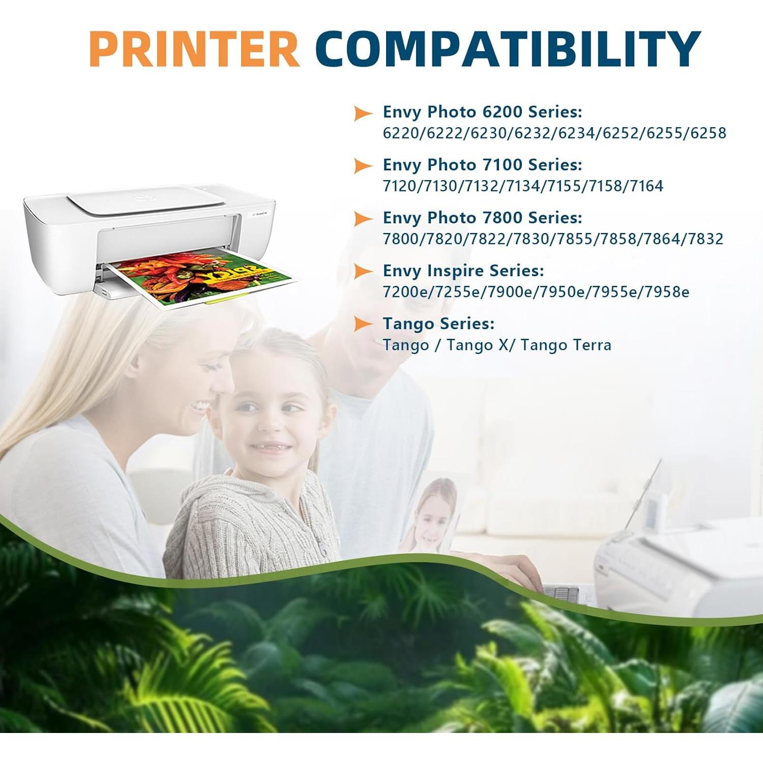 Cartuchos de tinta negra PFKink 64XL para impresoras Envy