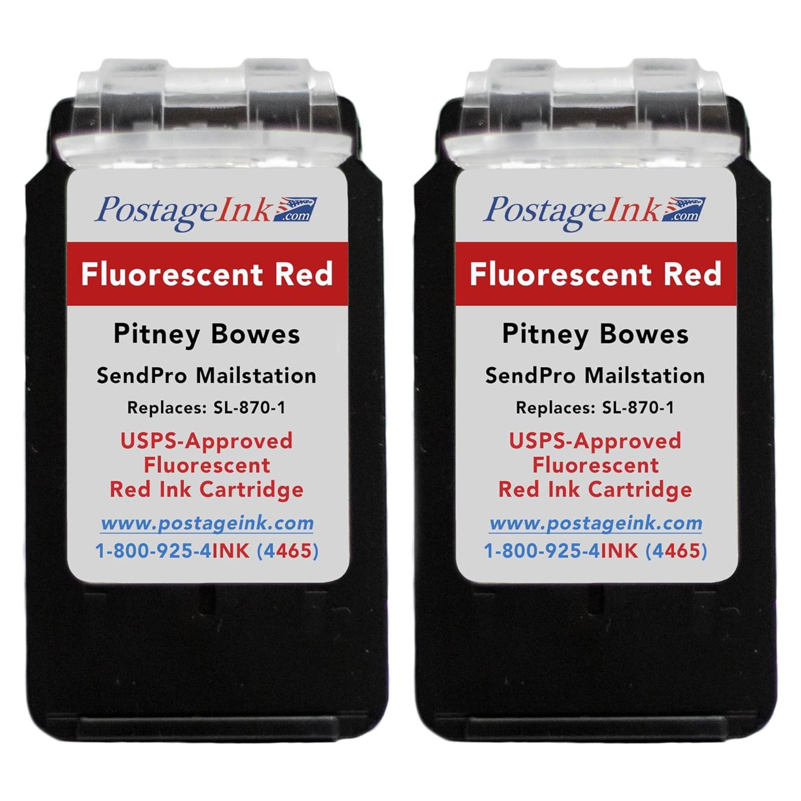 Cartucho de Tinta Roja SL-870-1 Pitney Bowes SendPro - 2 Unidades