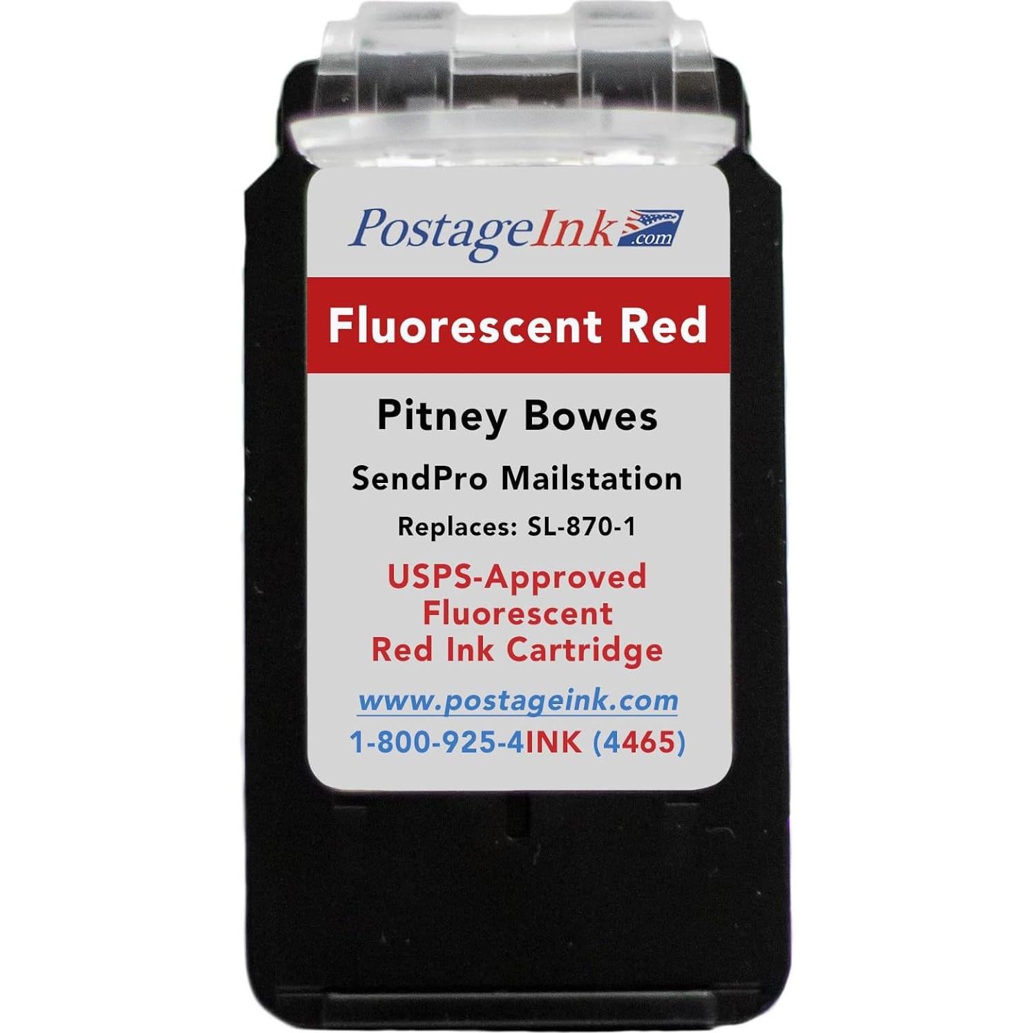 Cartucho de Tinta Roja SL-870-1 Pitney Bowes SendPro - 2 Unidades