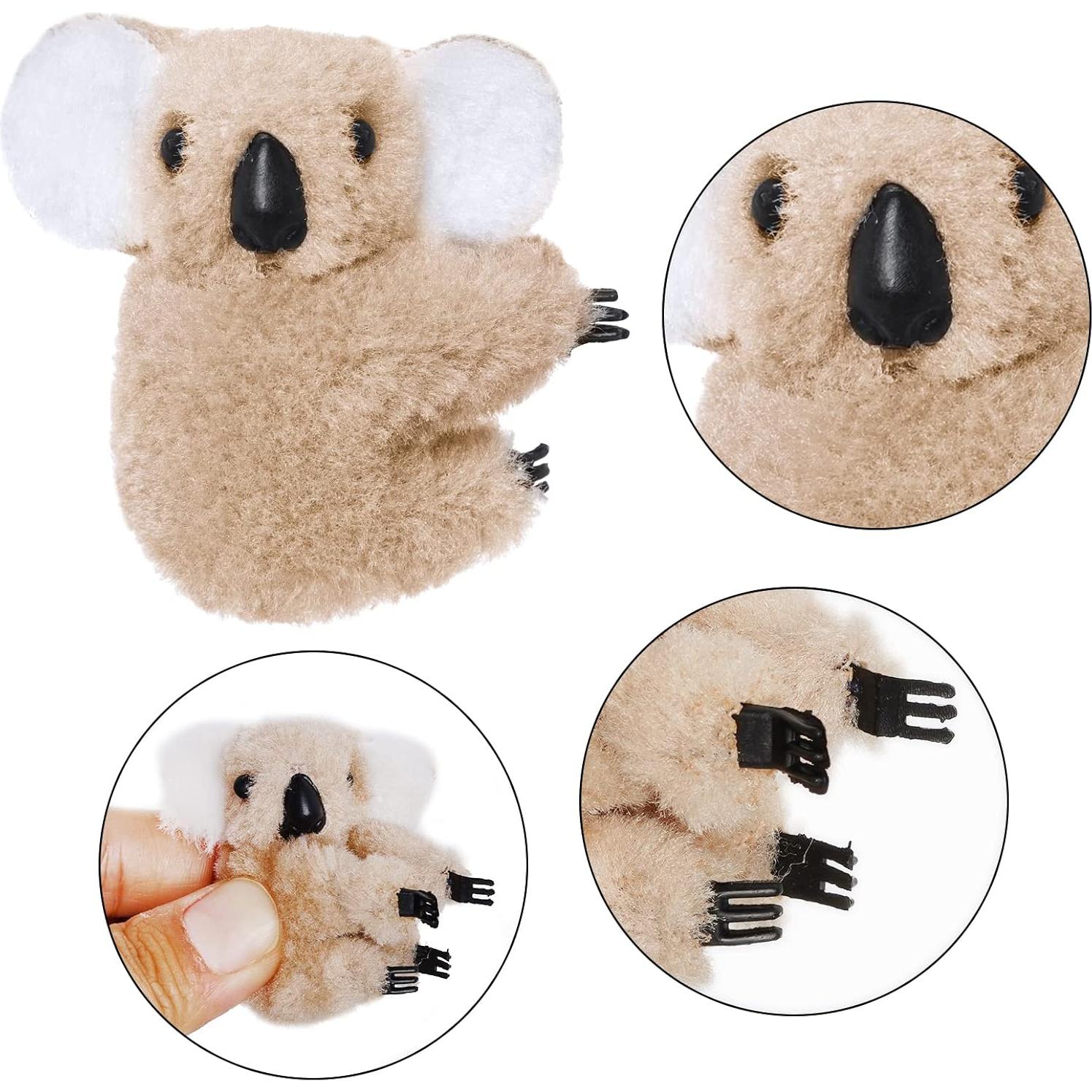 24 Clips de Koala Haakong para Lápiz - Gris y Caqui