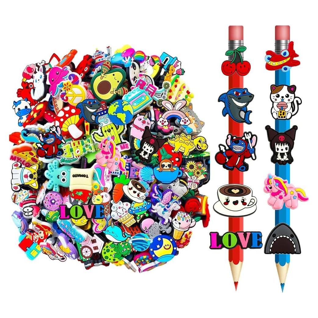 30 Adornos para Lápices AKAZA - PVC Aleatorio para Estudiantes