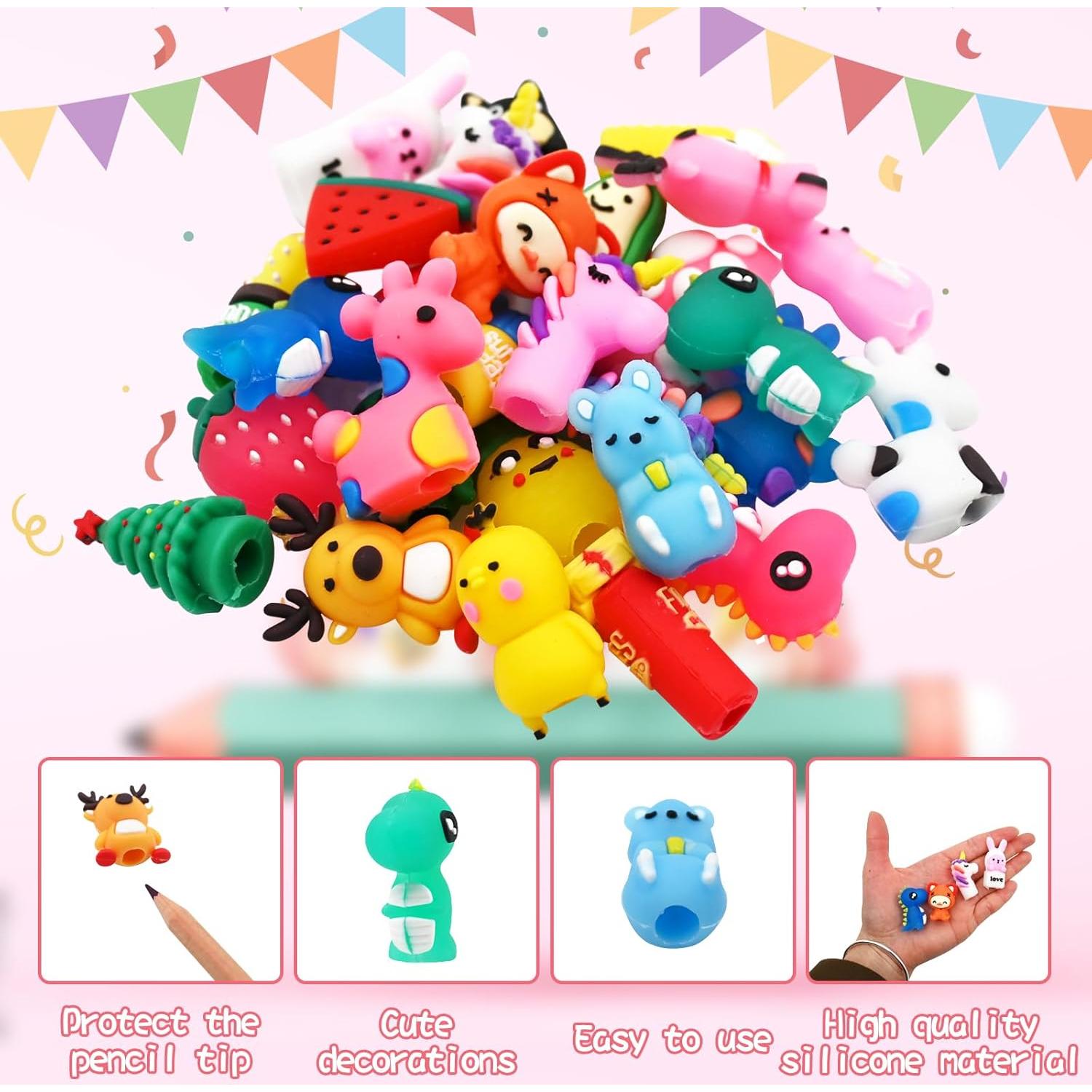 30 Adornos de Lápiz de Animales YINPIXUS - Silicona Multicolor