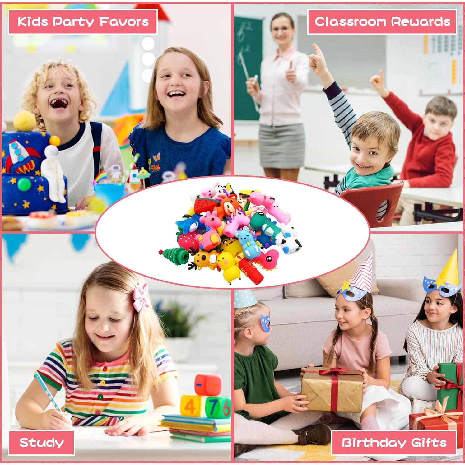 30 Adornos de Lápiz de Animales YINPIXUS - Silicona Multicolor