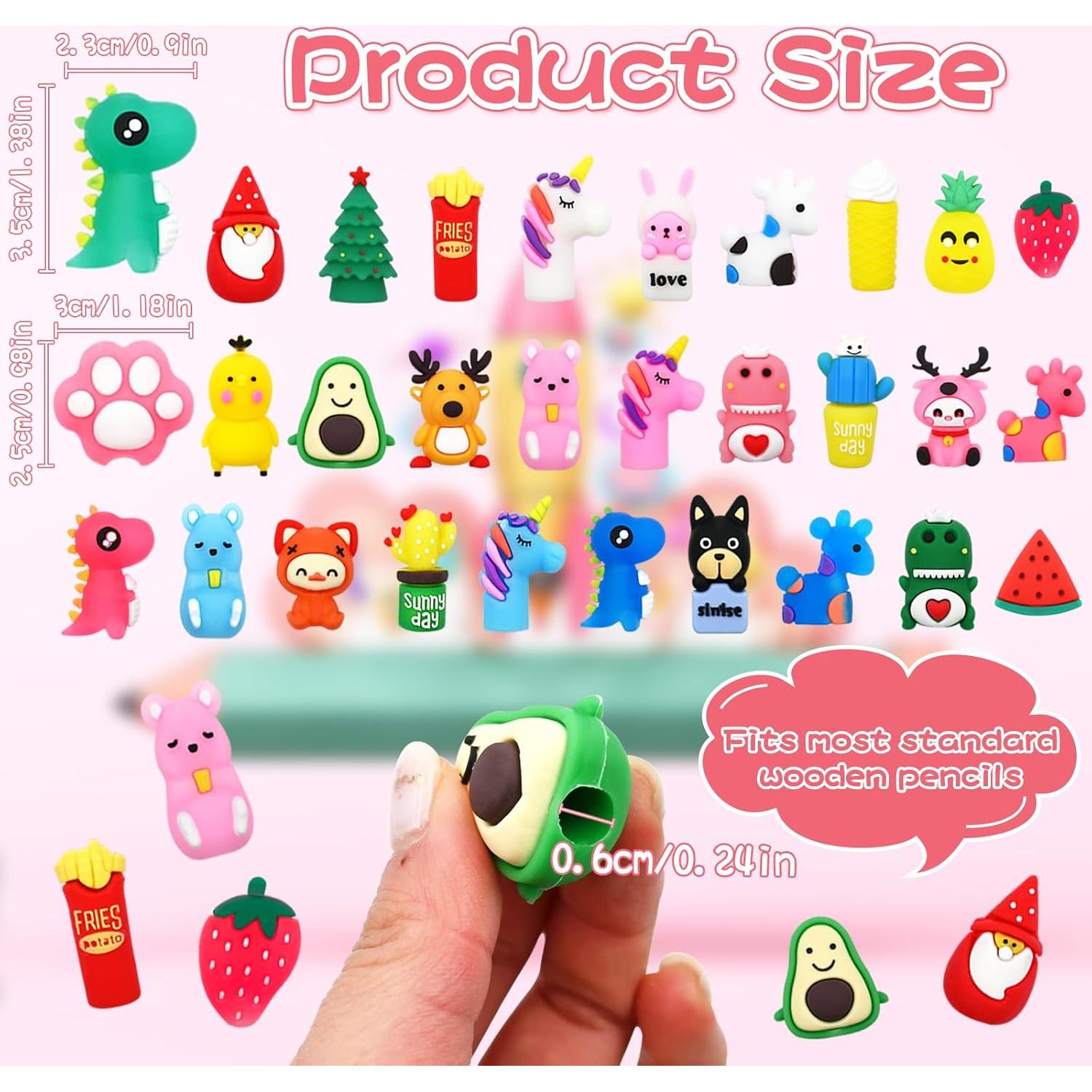 30 Adornos de Lápiz de Animales YINPIXUS - Silicona Multicolor