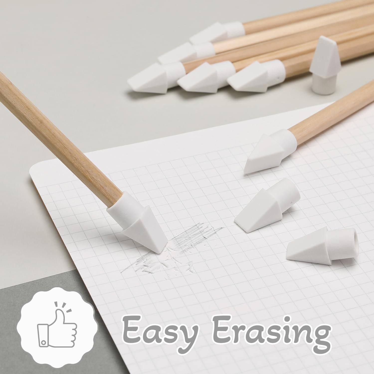 Paquete de 125 Borradores de Goma Sikao para Lápices Blancos