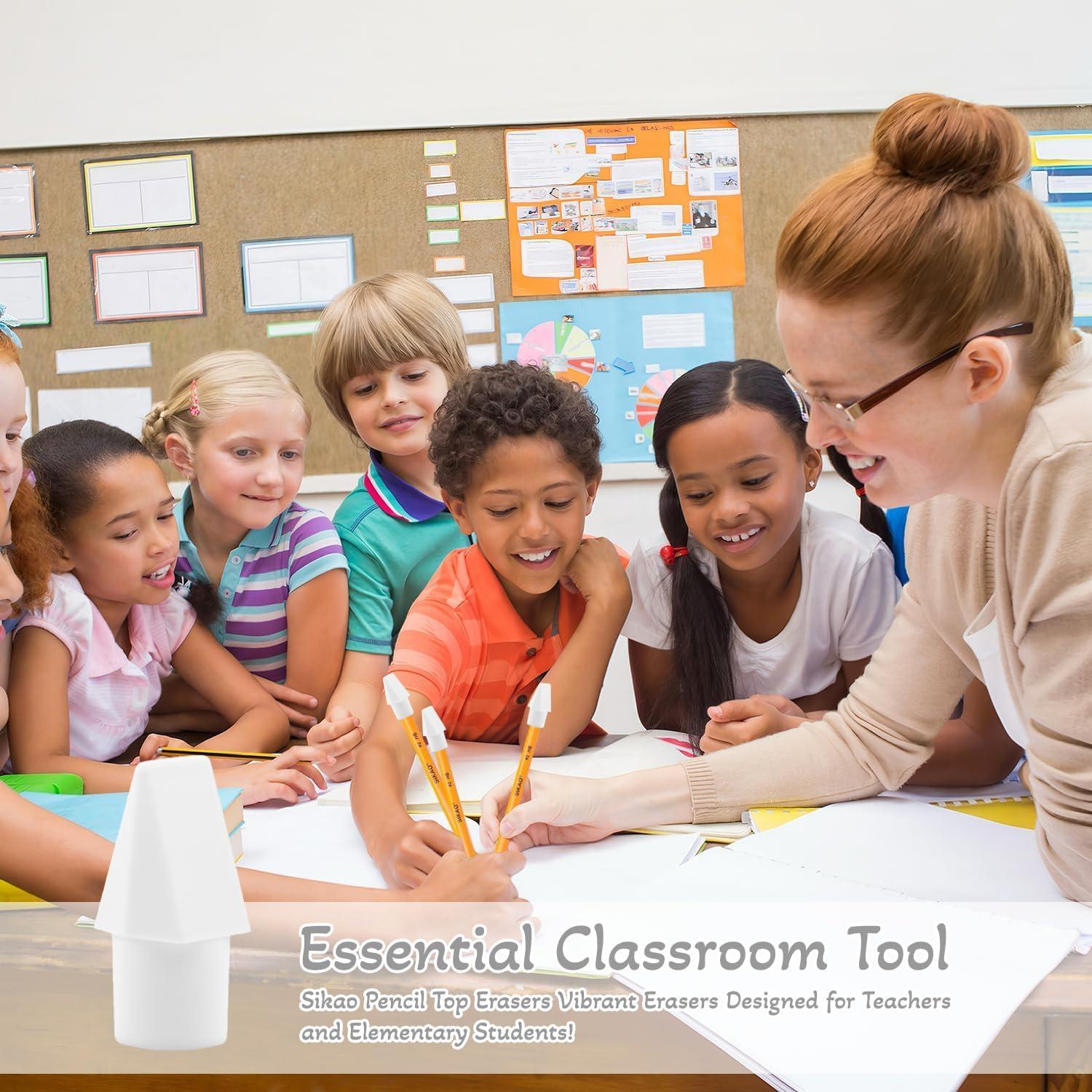 Paquete de 125 Borradores de Goma Sikao para Lápices Blancos