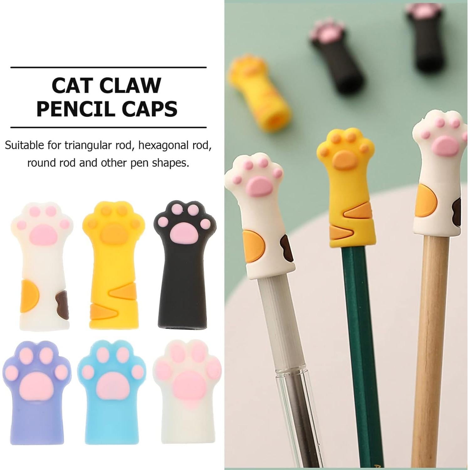 Toppers de Lápiz de Patas de Gato SAFIGLE - 6 Piezas Coloridas