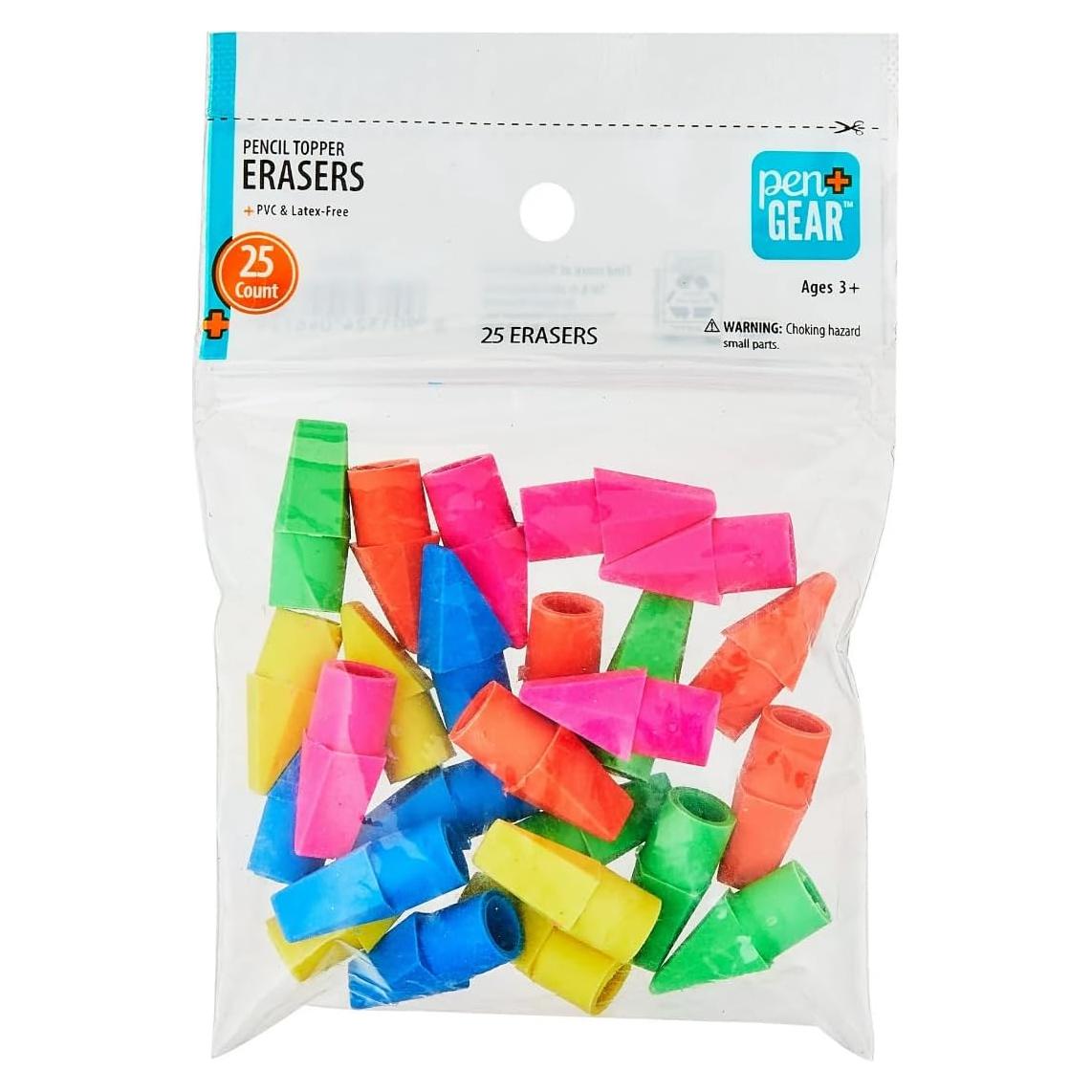 Borradores de Toppers Pen Gear - Paquete de 25 Colores Brillantes