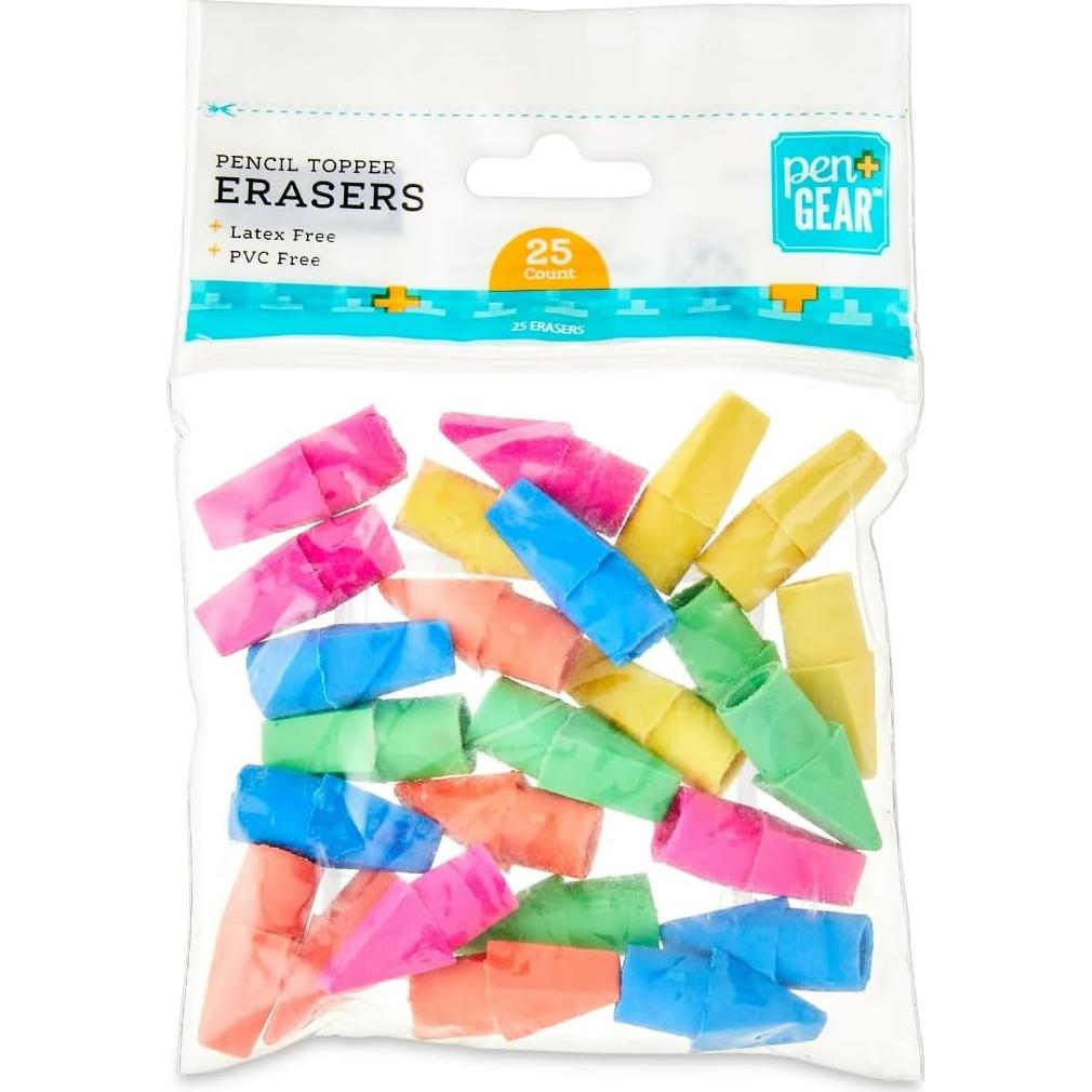 Borradores de Toppers Pen Gear - Paquete de 25 Colores Brillantes